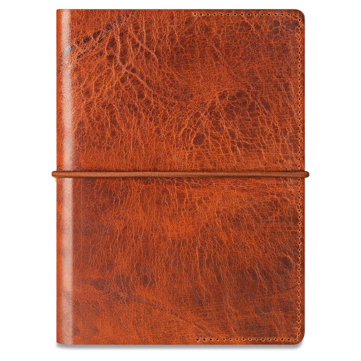 DIN A6 Leder Notizbuch „Helmut“ in Gipsy Leder Cognac