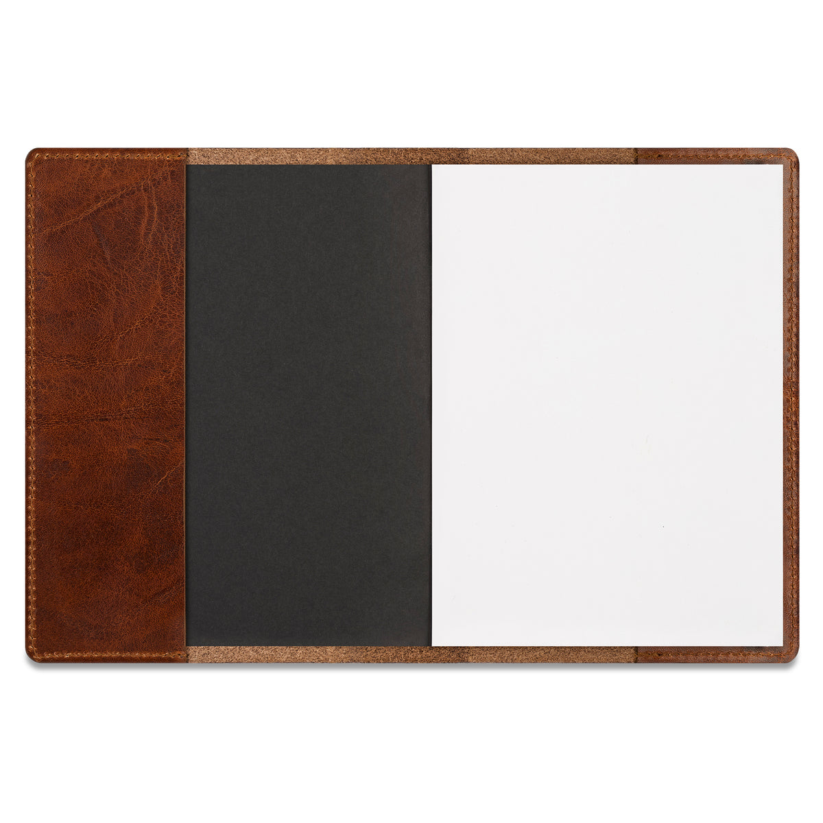 DIN A6 Leder Notizbuch „Helmut“ in Gipsy Leder Cognac