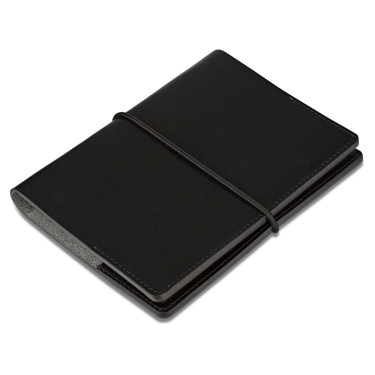 DIN A6 Leder Notizbuch „Helmut“ in Schwarz