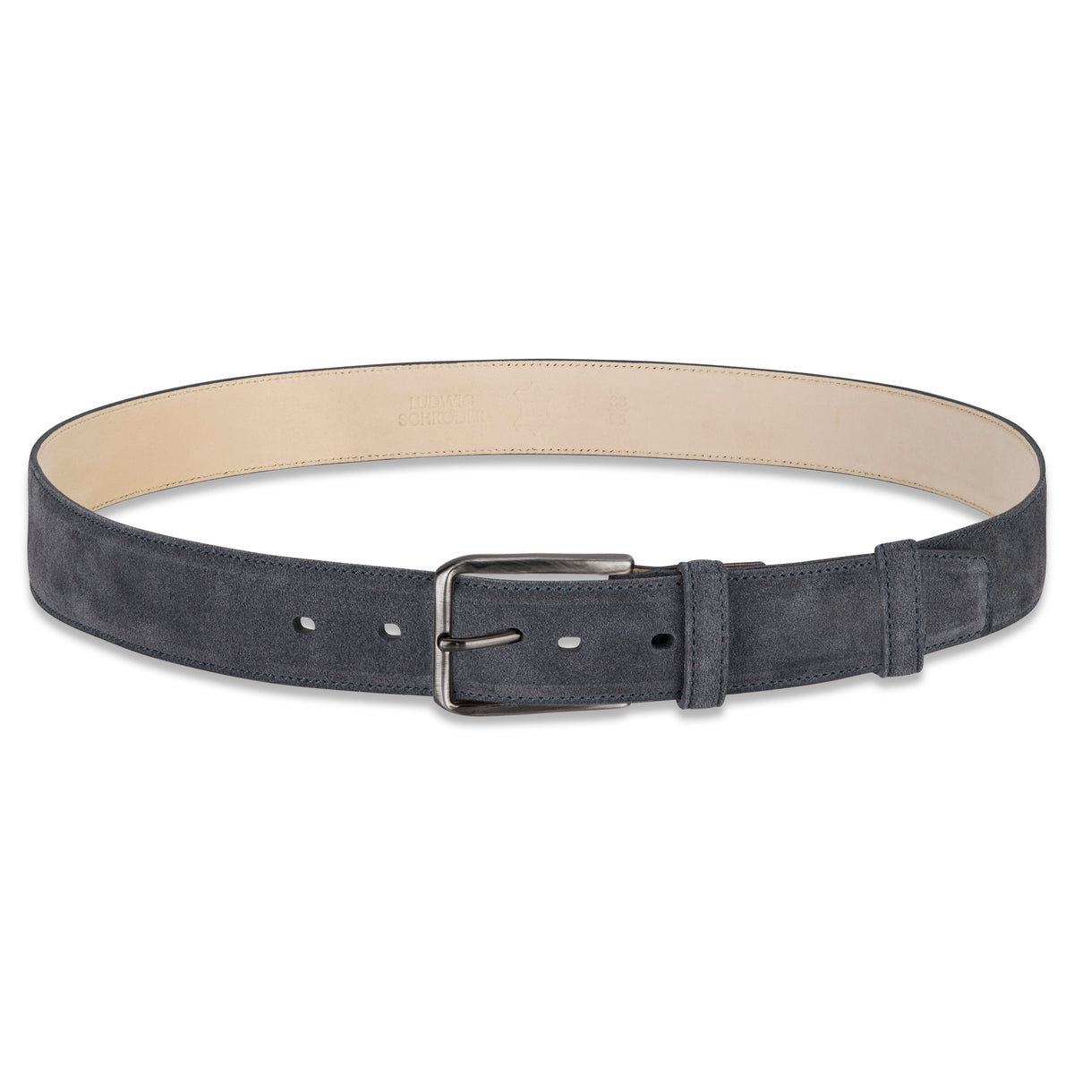 Herren Wildledergürtel „Giovanni“ in Grau – 3,5 cm, hochwertiges Veloursleder