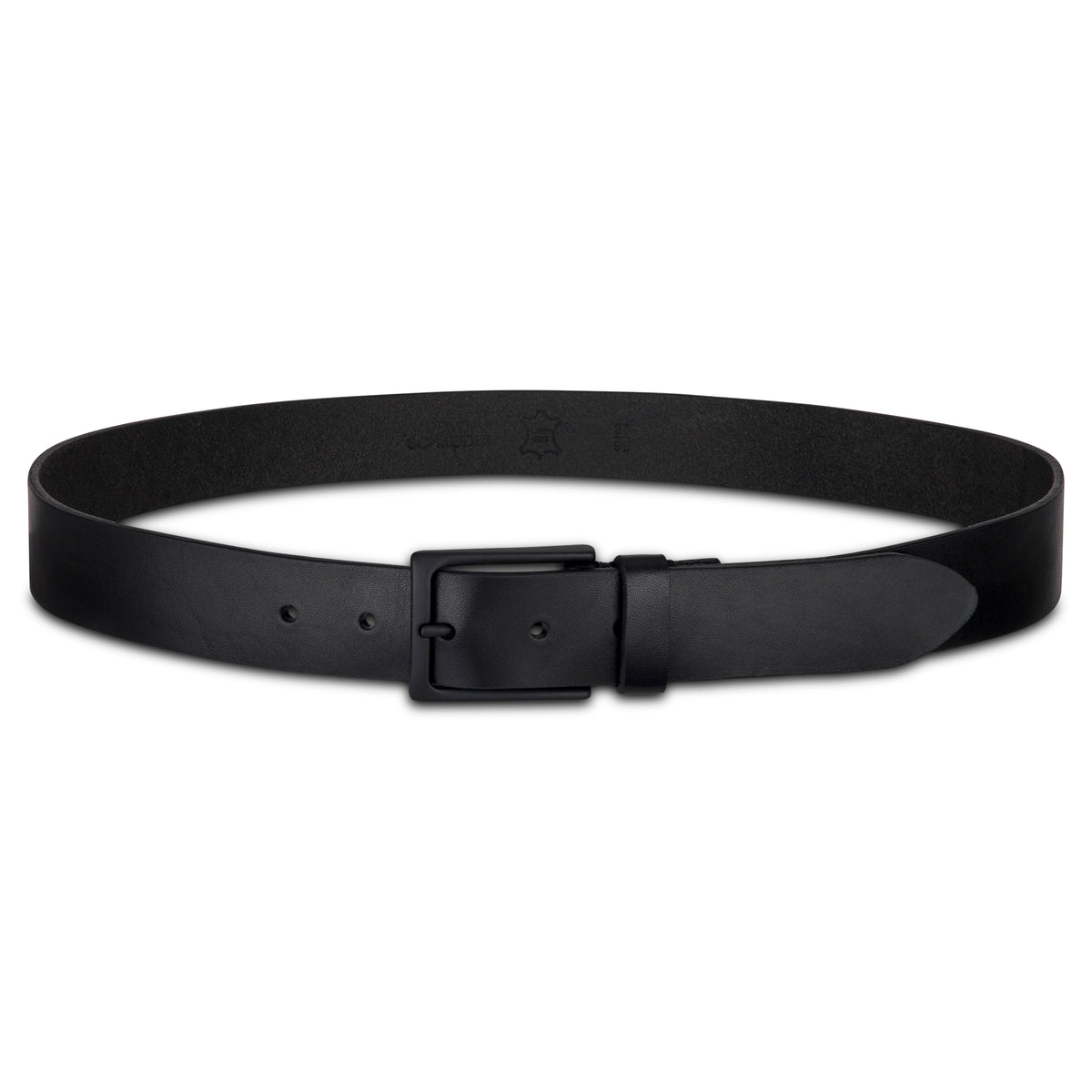 FULL BLACK EDITION: Vielseitiger Herrengürtel „Vincent Jr.“ in Schwarz – 3,5 cm, schwarze Schnalle