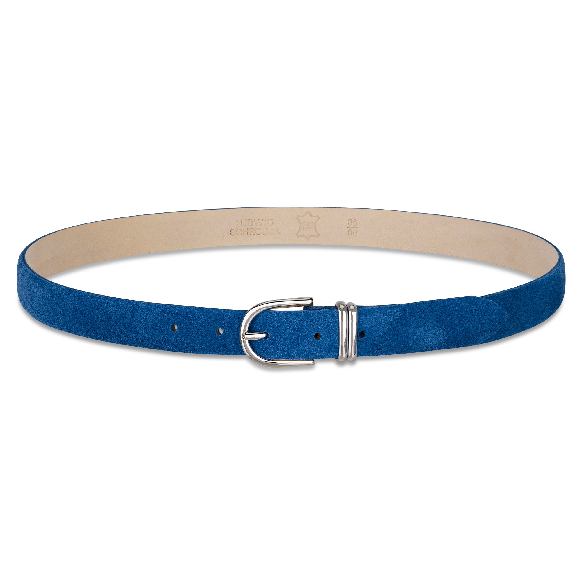 Damen Wildledergürtel „Leni" in Blau – 2,5 cm, hochwertiges Veloursleder