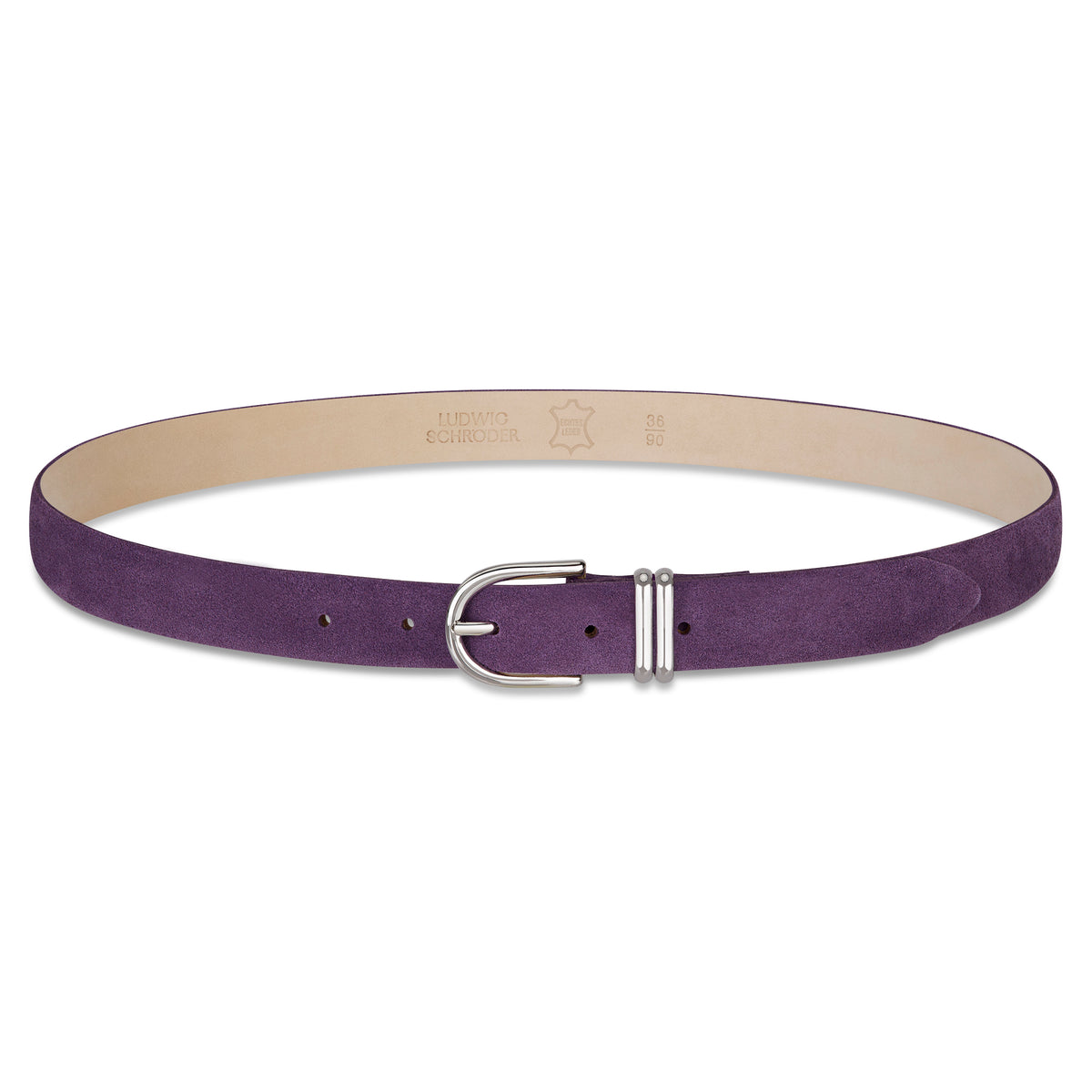 Damen Wildledergürtel „Leni" in Lila – 2,5 cm, hochwertiges Veloursleder