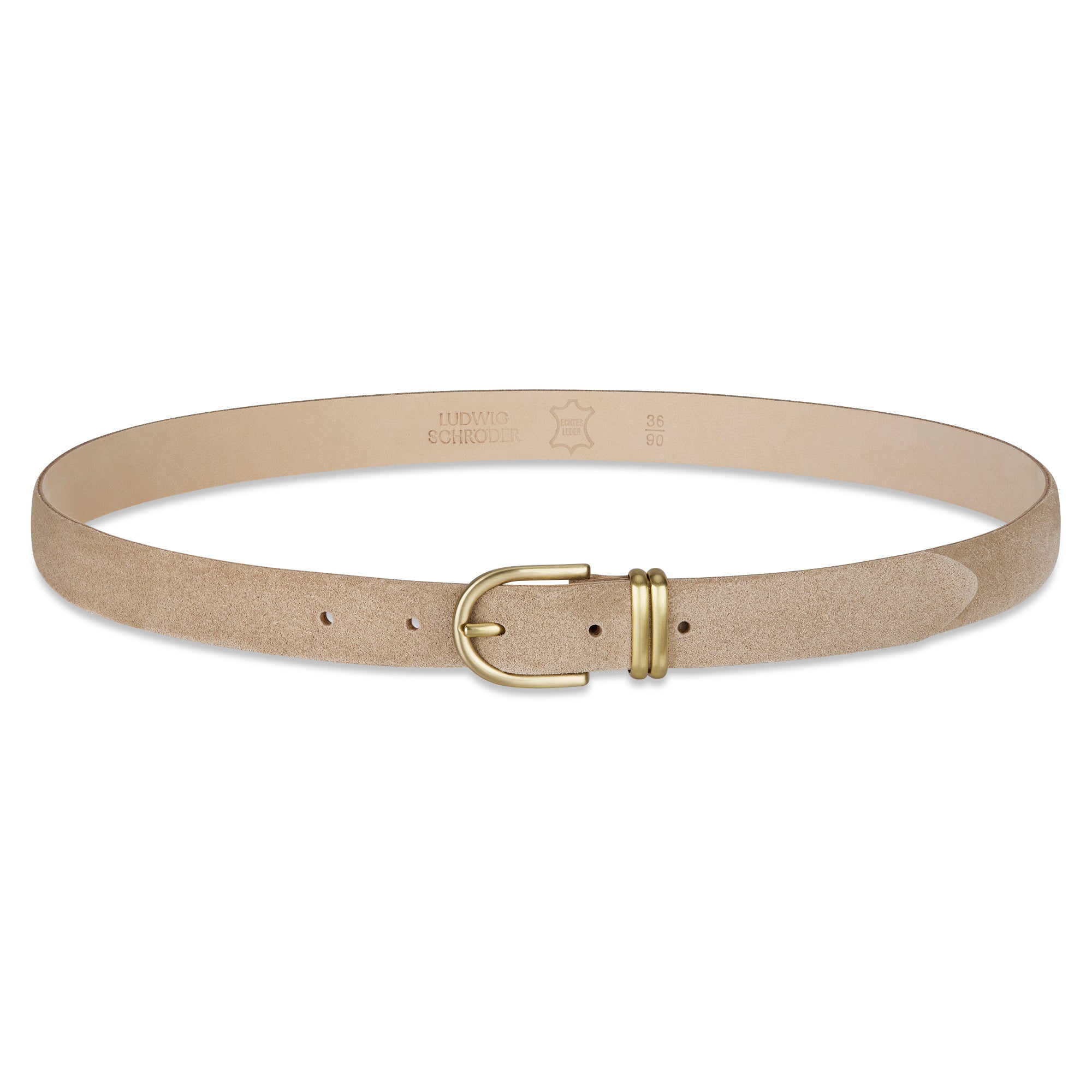 Damen Wildledergürtel „Leni" in Beige – 2,5 cm, hochwertiges Veloursleder