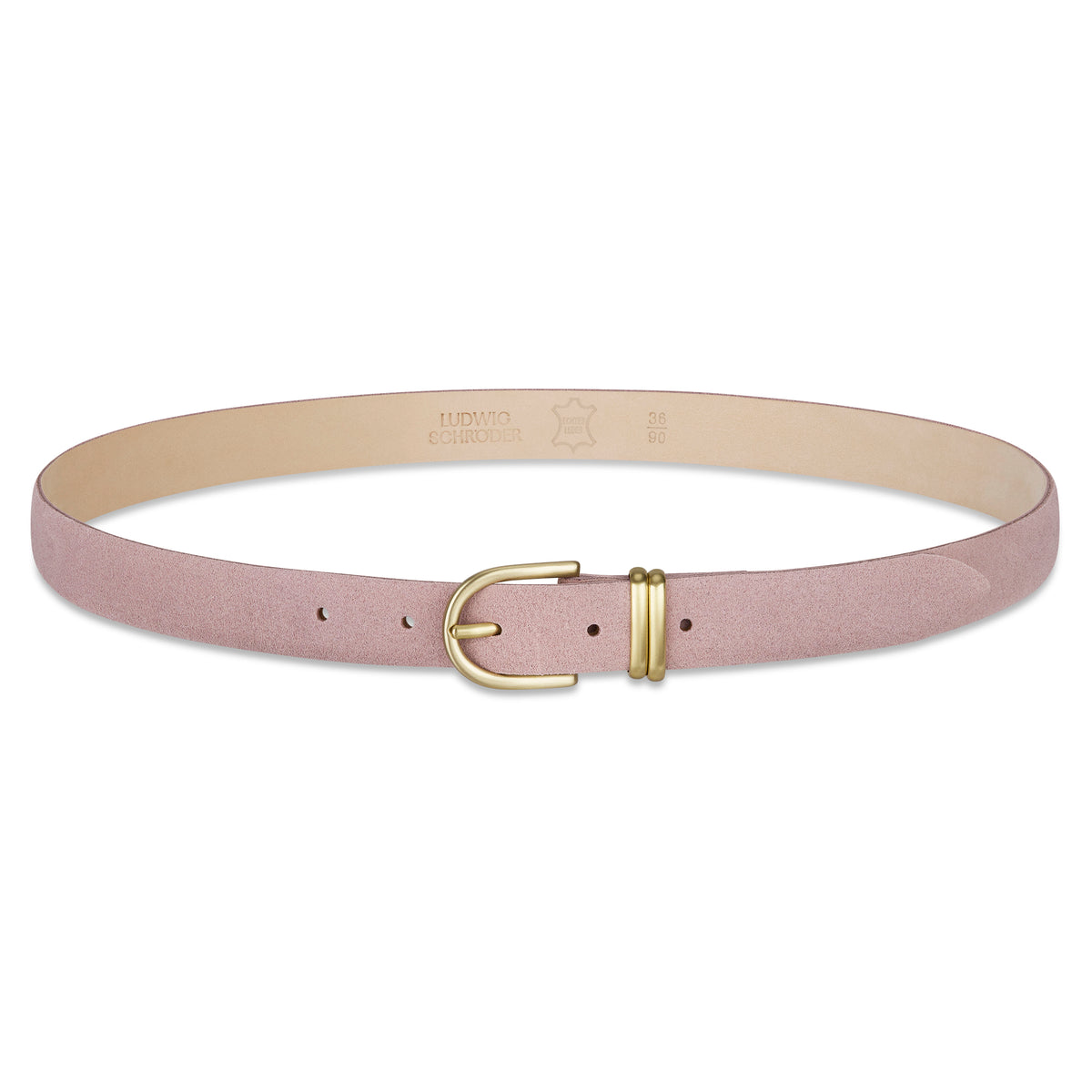 Damen Wildledergürtel „Leni" in Rosa – 2,5 cm, hochwertiges Veloursleder