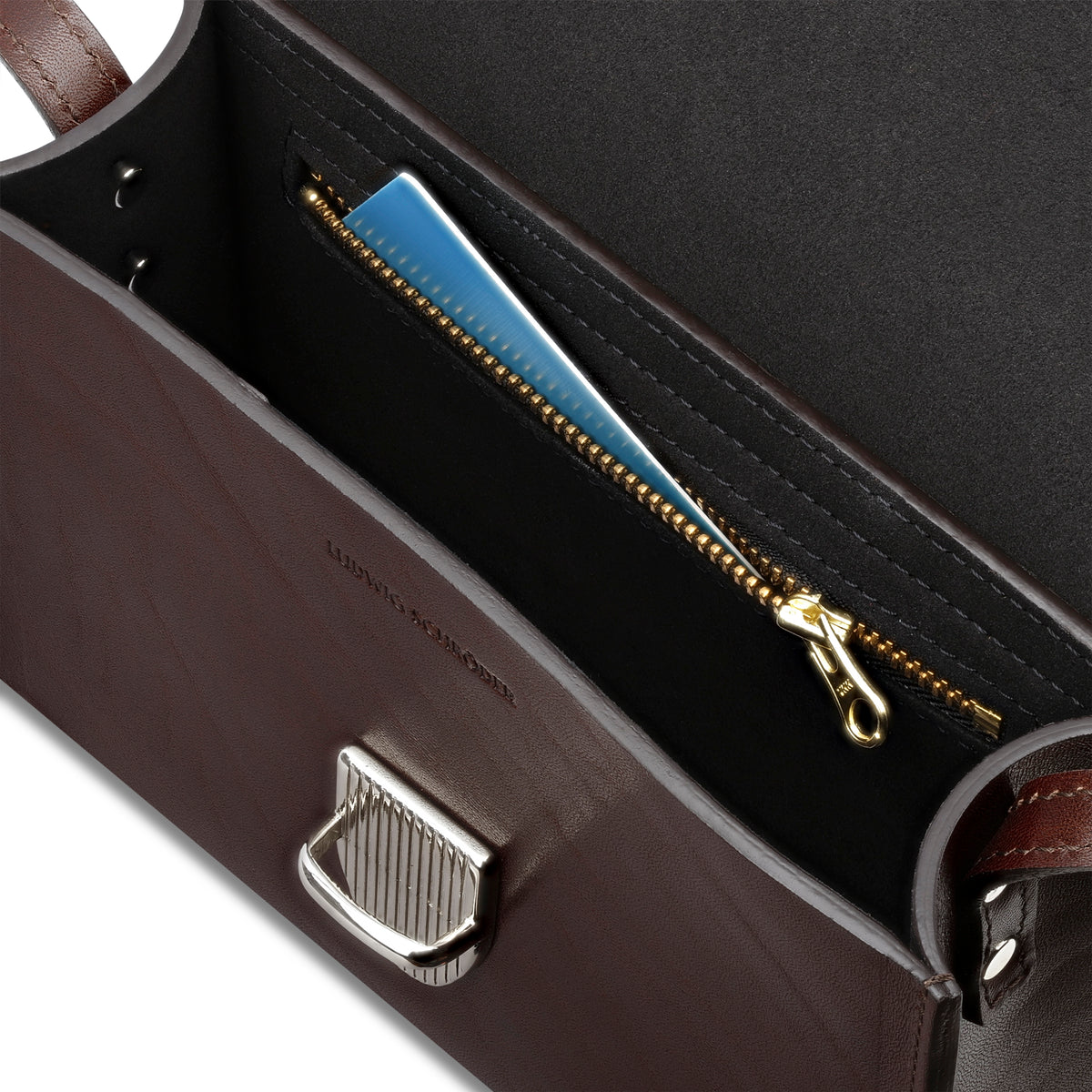 Brottasche „LOTTI“ in Braun - Handgemachte Damen Handtasche aus pflanzlich gegerbtem Leder