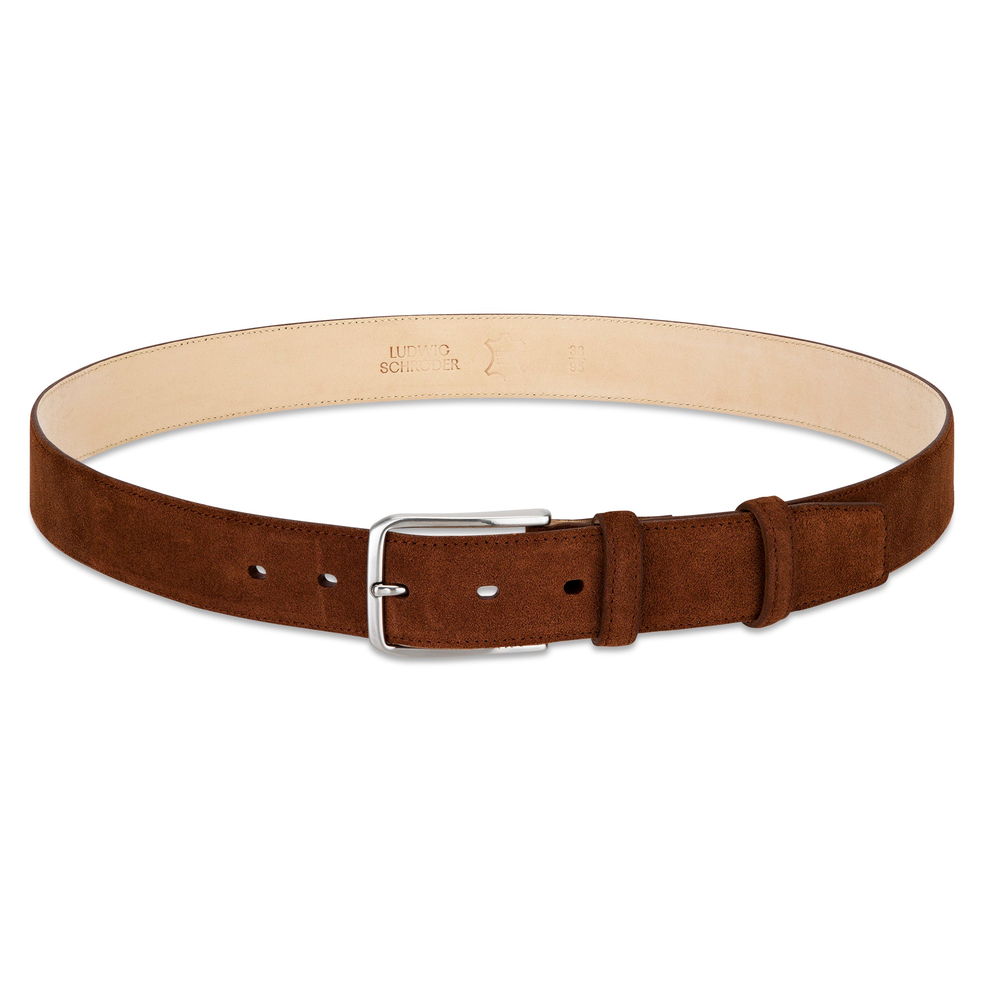 Herren Wildledergürtel „Giovanni“ in Cognac – 3,5 cm, hochwertiges Veloursleder