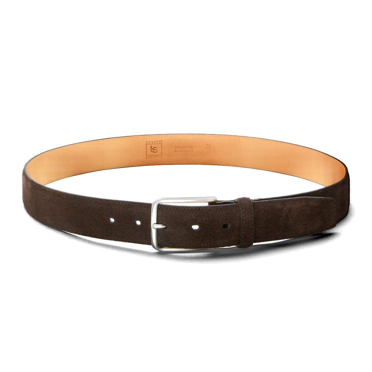 Herren Wildledergürtel „Giovanni“ in Dunkelbraun – 3,5 cm, hochwertiges Veloursleder