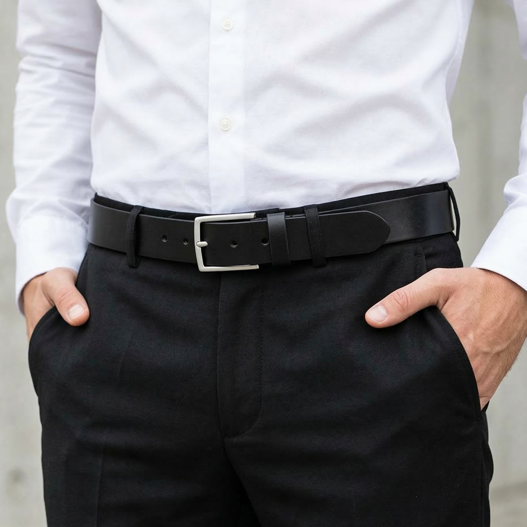 Der vielseitige Herrengürtel in Schwarz: „Vincent Jr.“ – 3,5 cm, von Business bis Jeans