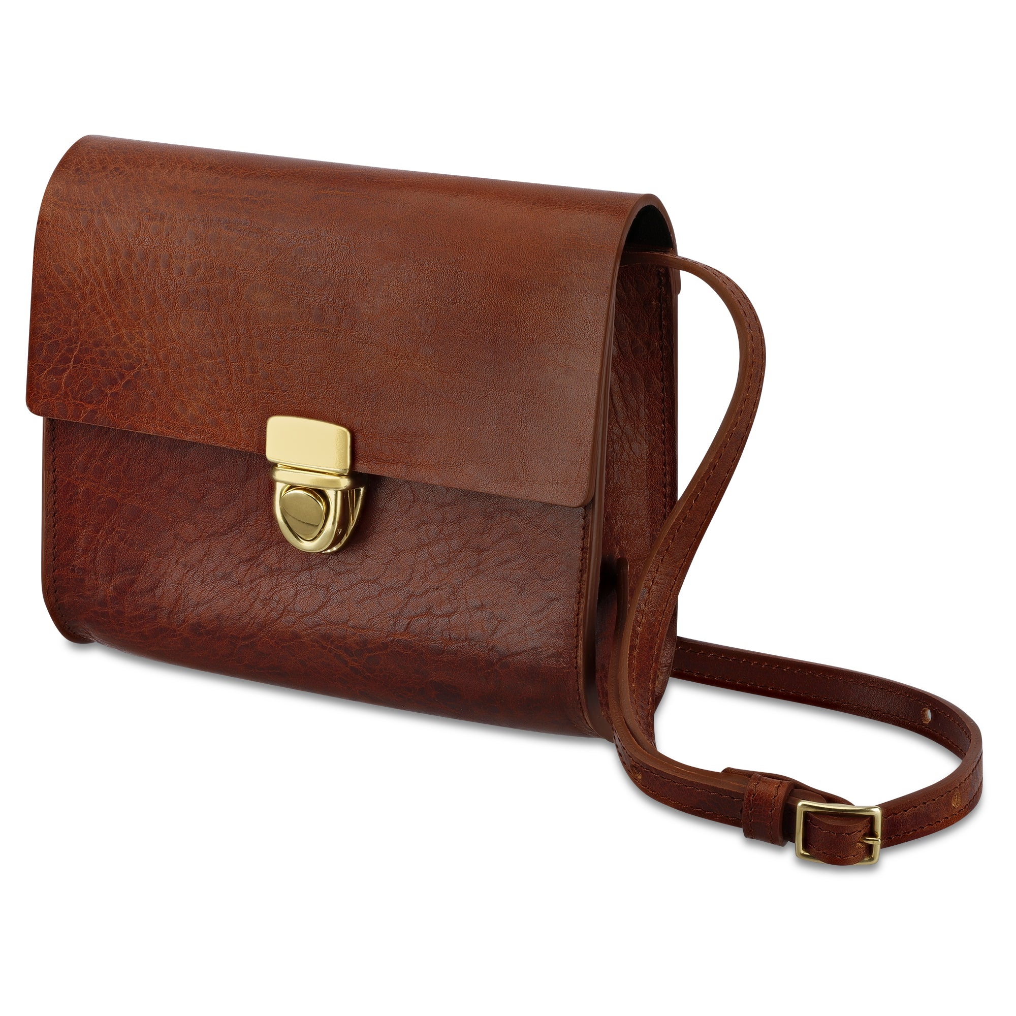 Brottasche „LOTTI“ in Gipsy Cognac - Handgemachte Damen Handtasche aus pflanzlich gegerbtem Leder