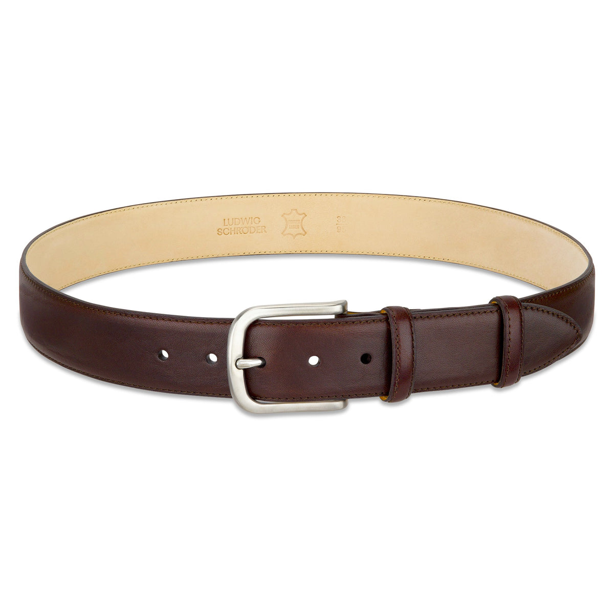 Echt Leder Gürtel für Herren in Braun mit Edelstahlschnalle