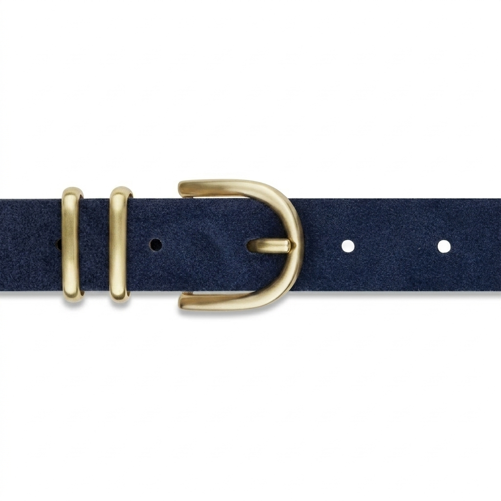 Damen Wildledergürtel „Leni" in Dunkelblau – 2,5 cm, hochwertiges Veloursleder