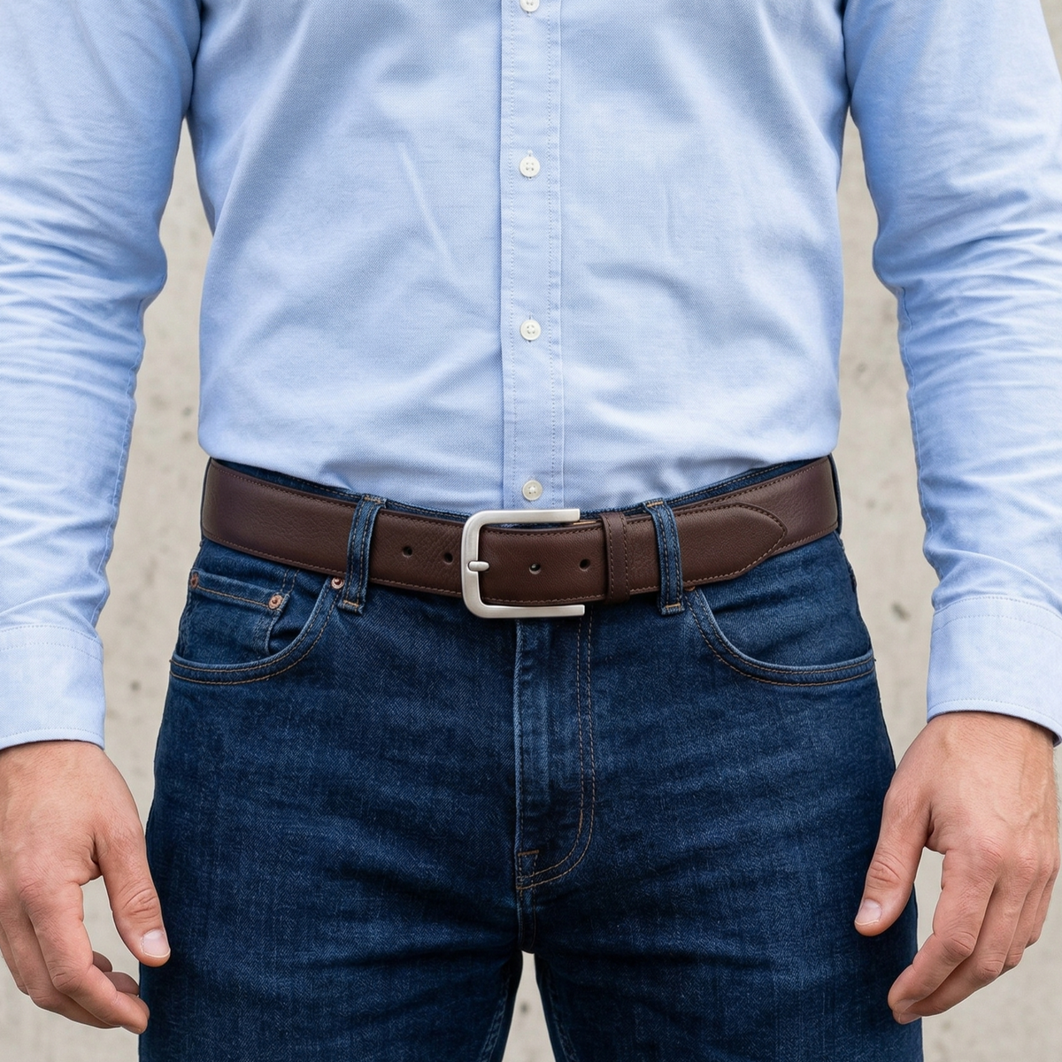 Herren Ledergürtel „Alexander“ in Braun – 4 cm, weiches Kobel-Sattelsitzleder mit warmer, wachsiger Haptik