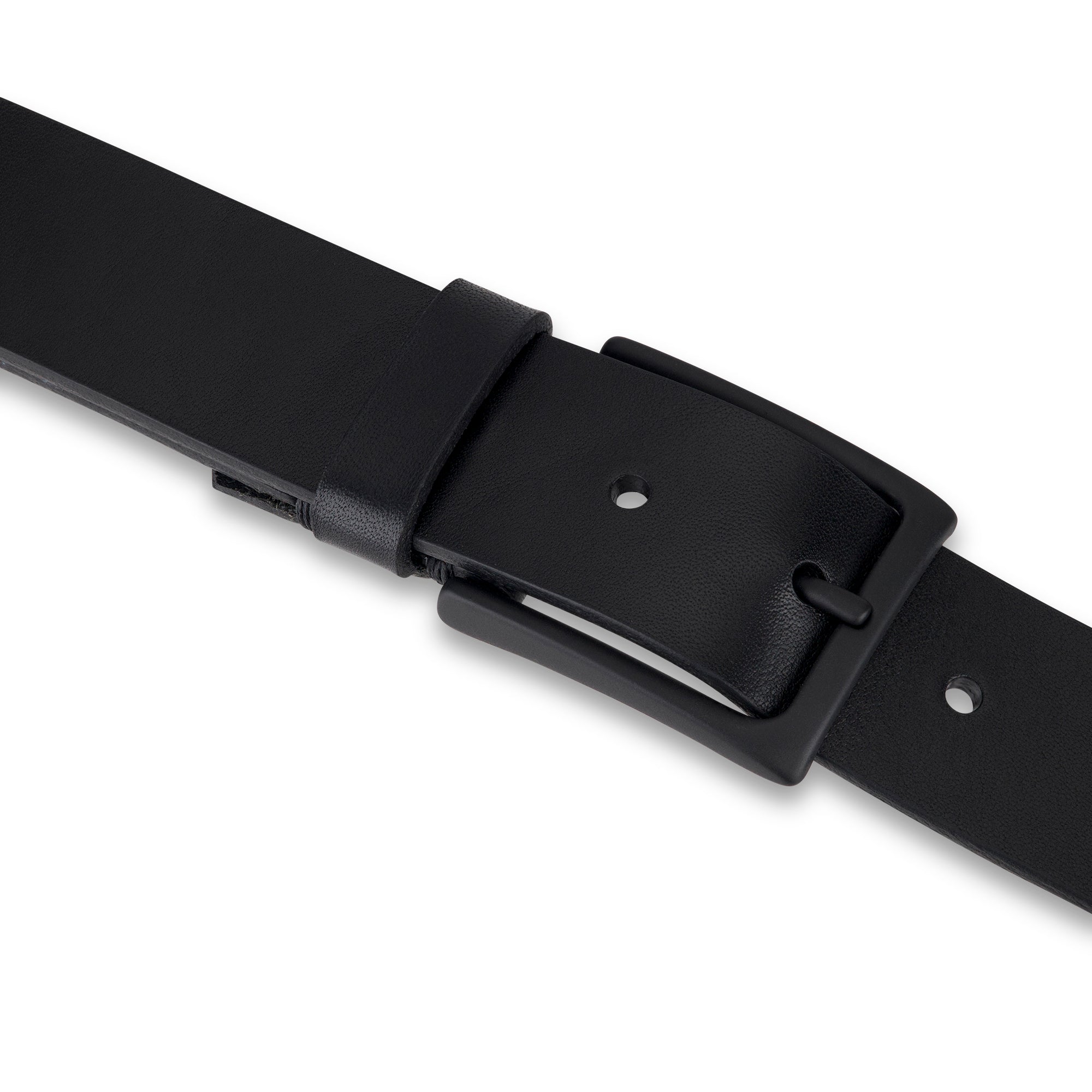 FULL BLACK EDITION: Vielseitiger Herrengürtel „Vincent Jr.“ in Schwarz – 3,5 cm, schwarze Schnalle