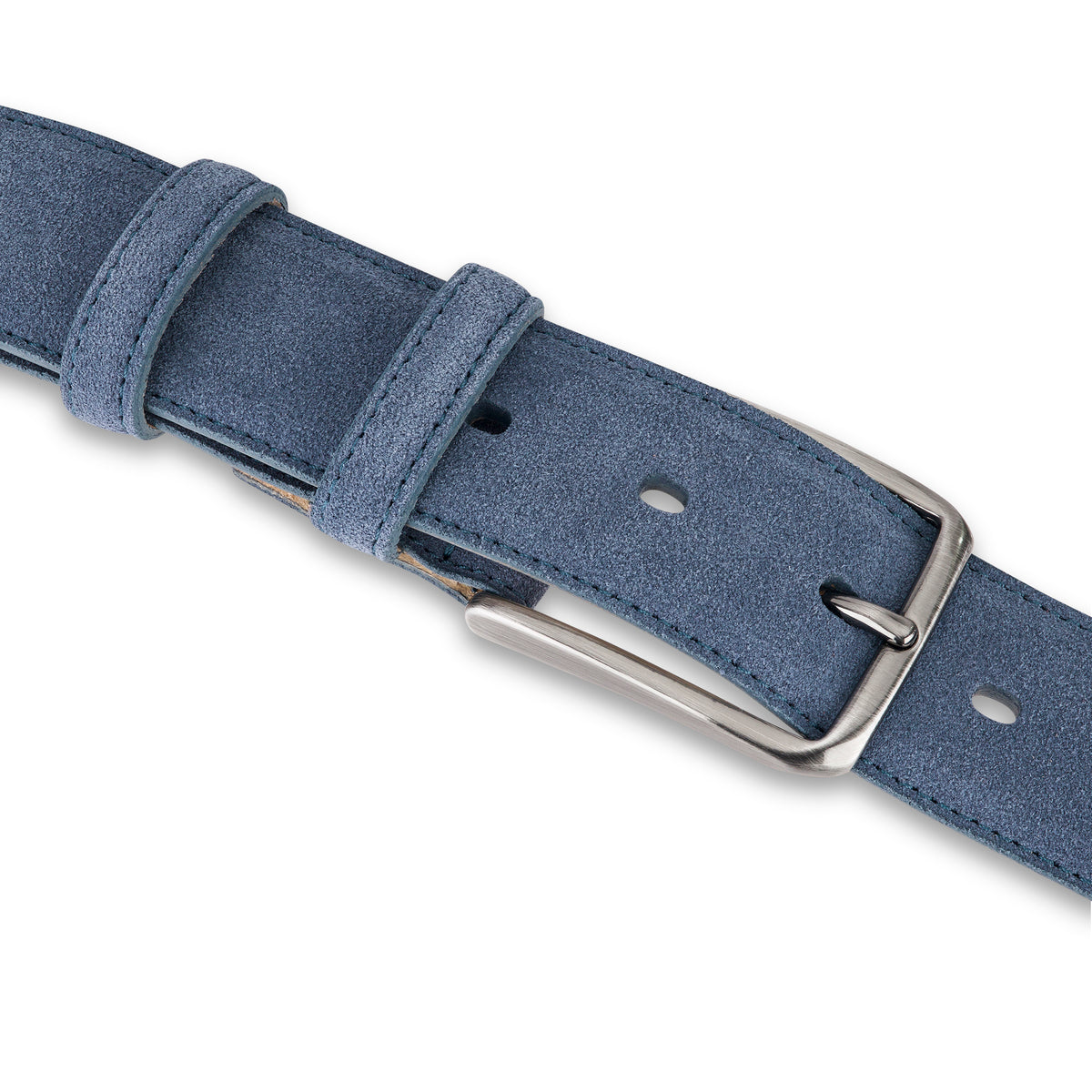 Herren Wildledergürtel „Giovanni“ in Jeansblau – 3,5 cm, hochwertiges Veloursleder