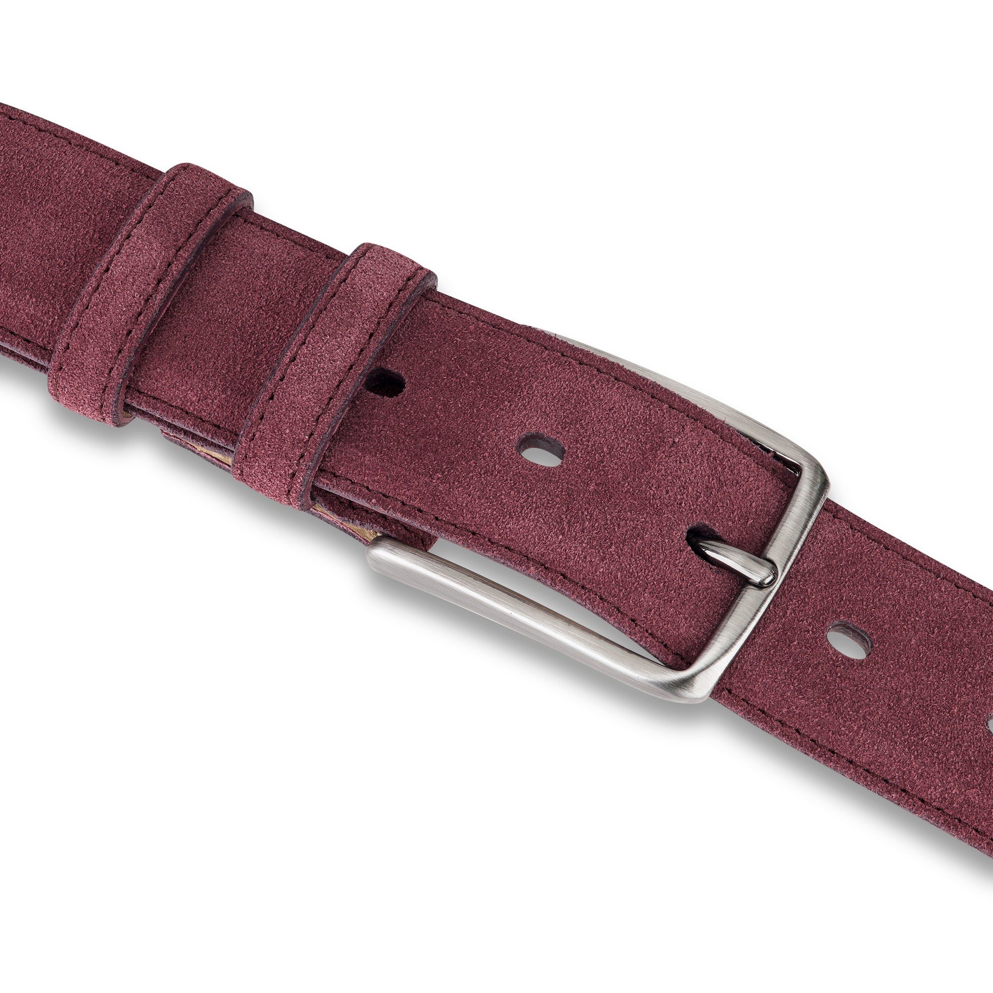 Herren Wildledergürtel „Giovanni“ in Bordeaux – 3,5 cm, hochwertiges Veloursleder