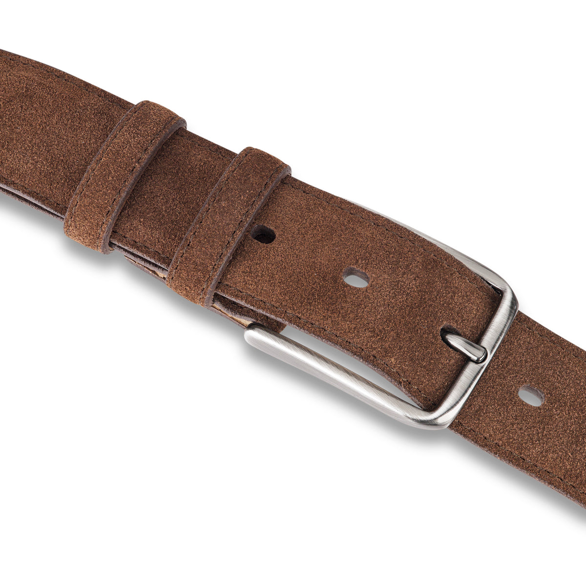 Herren Wildledergürtel „Giovanni“ in Mittelbraun – 3,5 cm, hochwertiges Veloursleder
