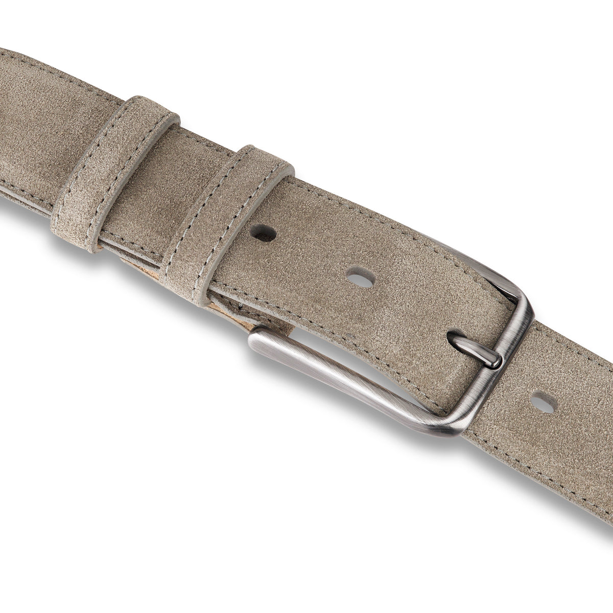 Herren Wildledergürtel „Giovanni“ in Salbeigrau – 3,5 cm, hochwertiges Veloursleder