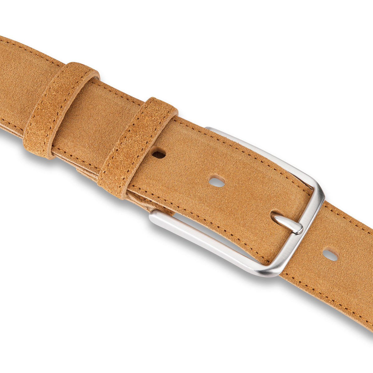 Herren Wildledergürtel „Giovanni“ in Camel – 3,5 cm, hochwertiges Veloursleder