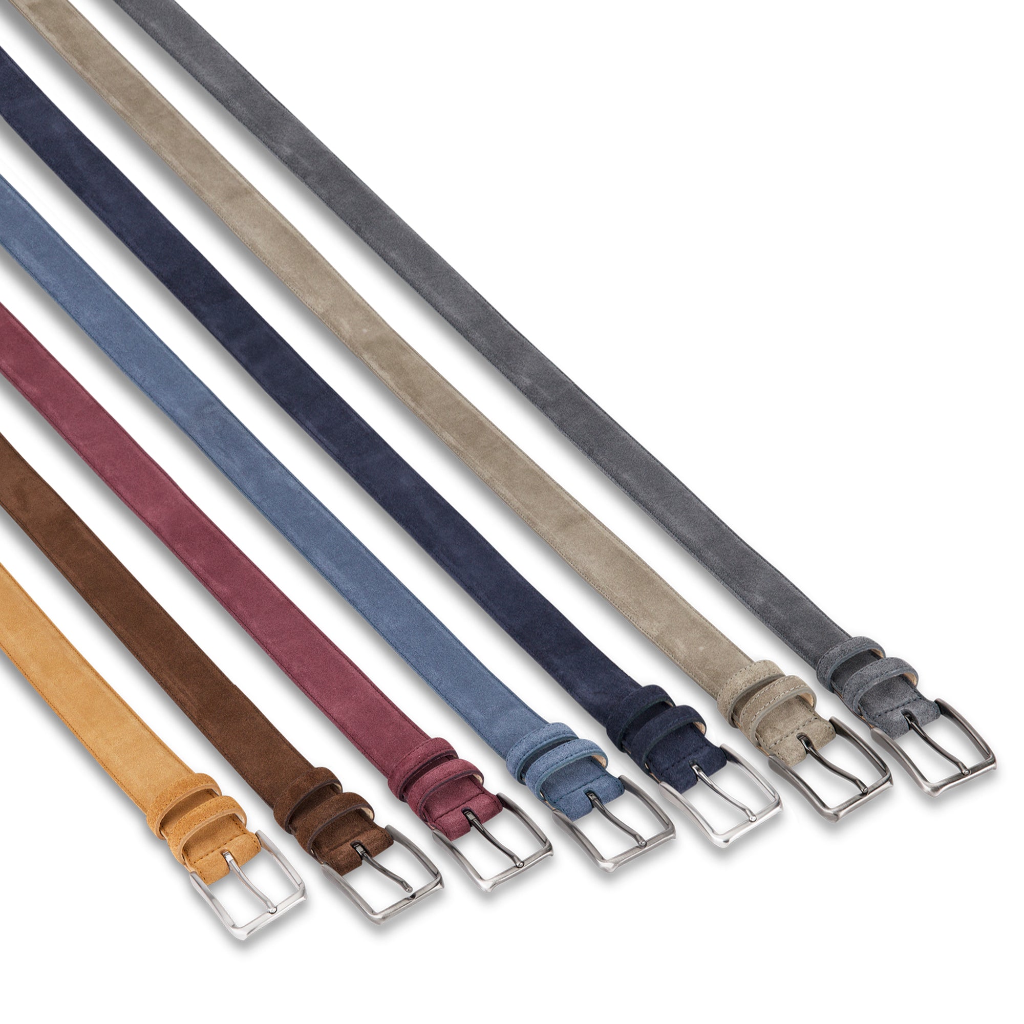 Herren Wildledergürtel „Giovanni“ in Dunkelblau – 3,5 cm, hochwertiges Veloursleder