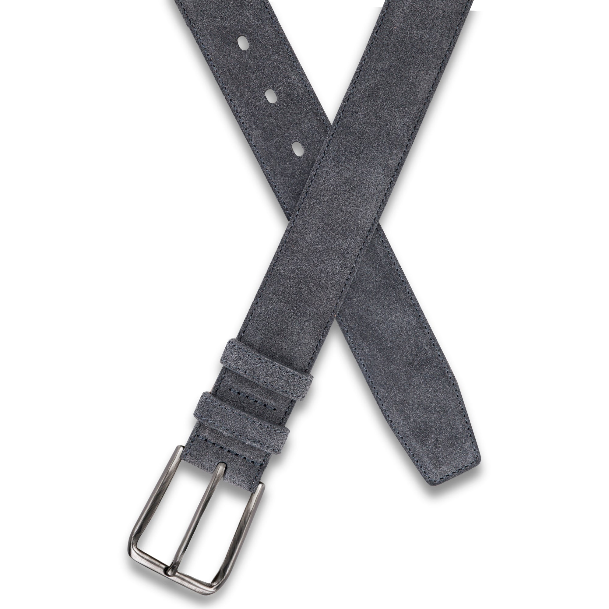 Herren Wildledergürtel „Giovanni“ in Grau – 3,5 cm, hochwertiges Veloursleder