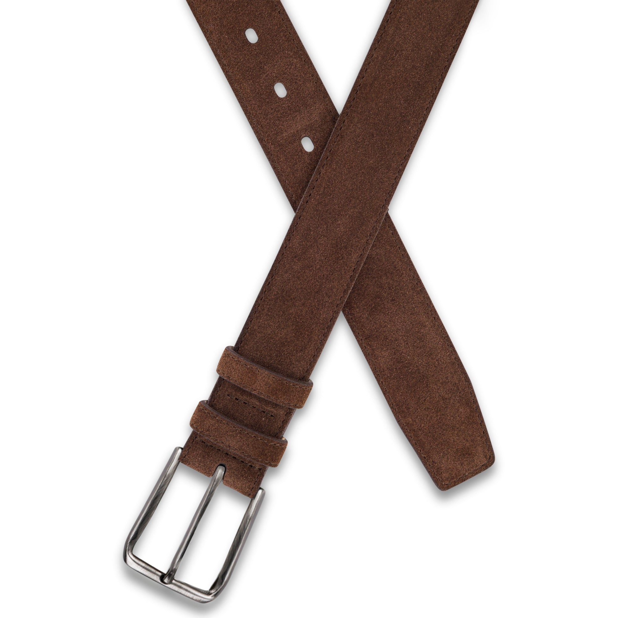 Herren Wildledergürtel „Giovanni“ in Mittelbraun – 3,5 cm, hochwertiges Veloursleder