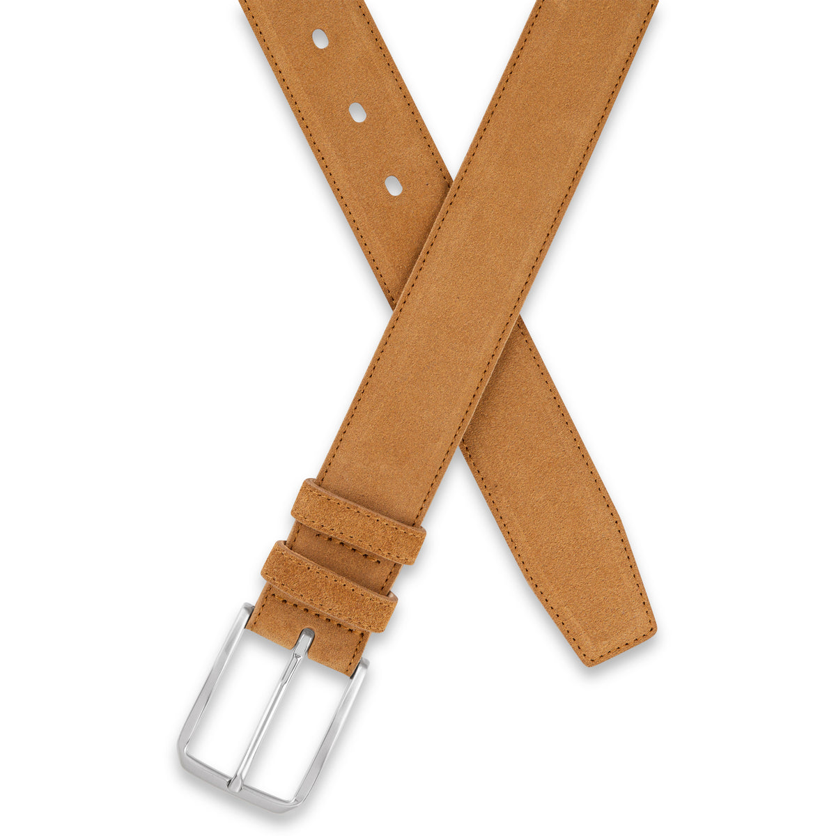 Herren Wildledergürtel „Giovanni“ in Camel – 3,5 cm, hochwertiges Veloursleder