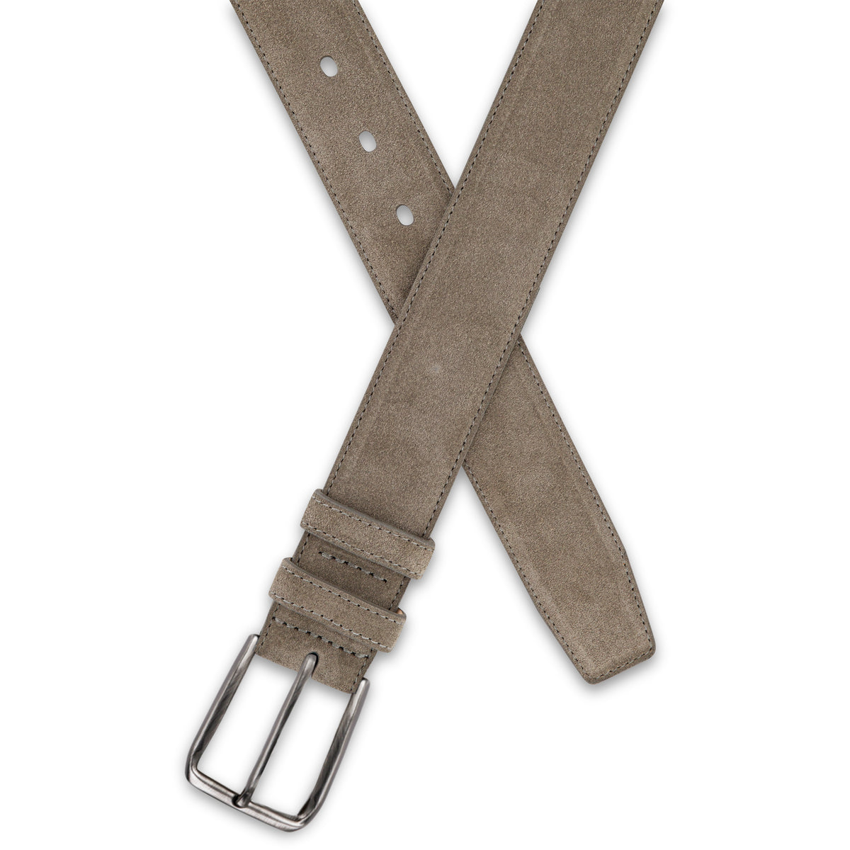Herren Wildledergürtel „Giovanni“ in Salbeigrau – 3,5 cm, hochwertiges Veloursleder