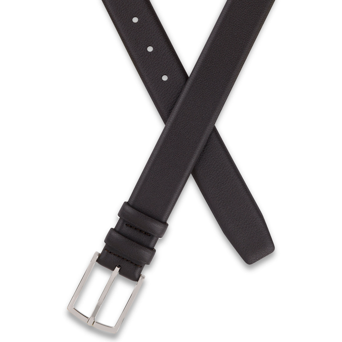 Außergewöhnlich: Herren Ledergürtel „Carlos“ mit 0,4 Mikrometer Palladium Schnalle – Dunkelbraun, 3,5 cm
