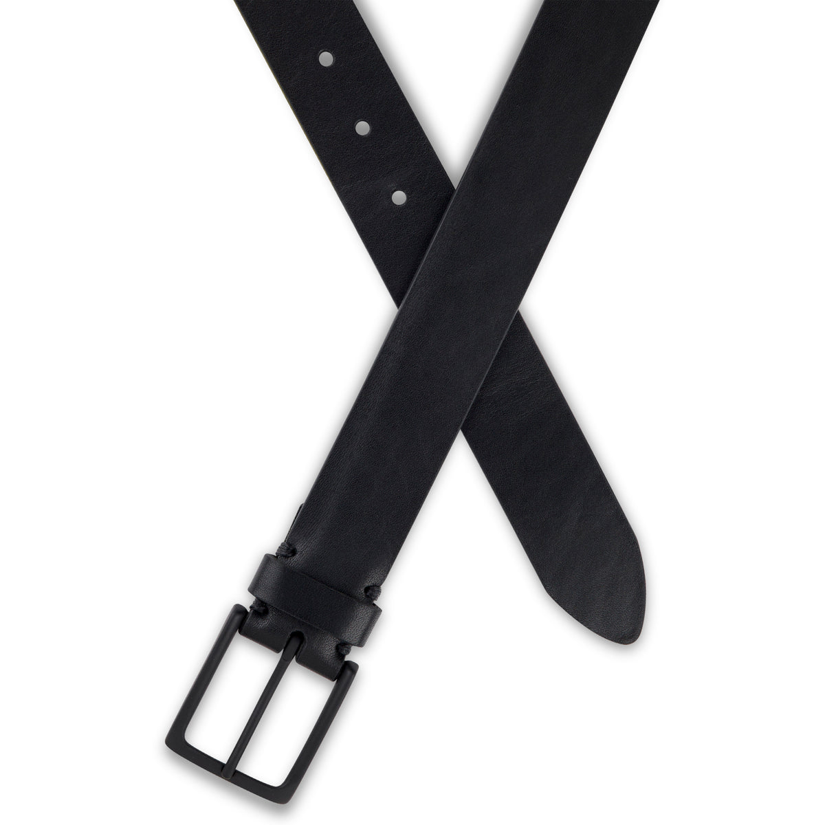 FULL BLACK EDITION: Vielseitiger Herrengürtel „Vincent Jr.“ in Schwarz – 3,5 cm, schwarze Schnalle