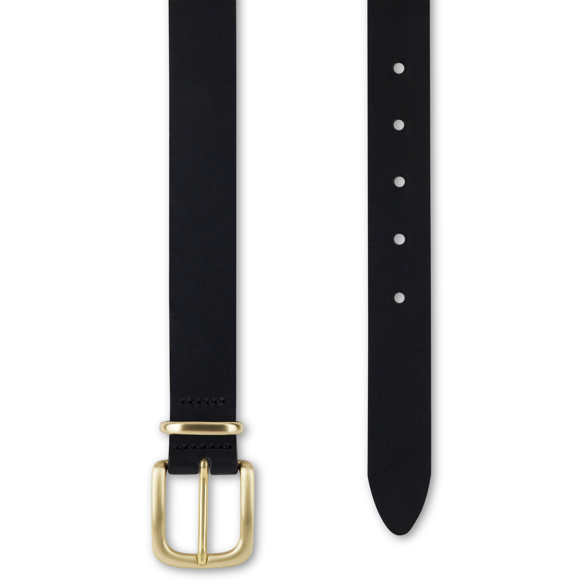 Eleganter 3cm Damengürtel „Alexandra" in Schwarz – Schwarzer Gürtel mit Gold Schnalle und Schlaufe
