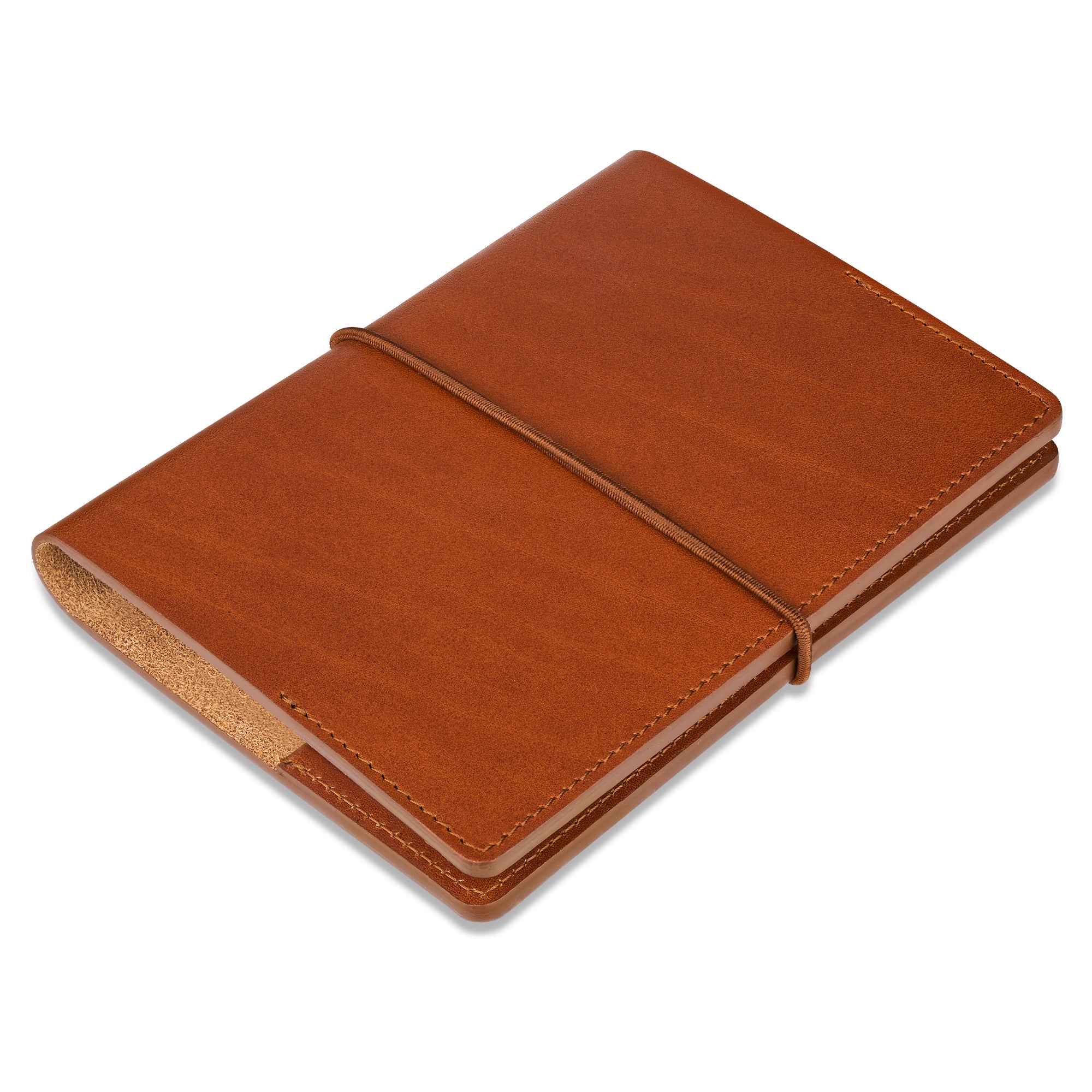 DIN A6 Leder Notizbuch „Helmut“ in Cognac