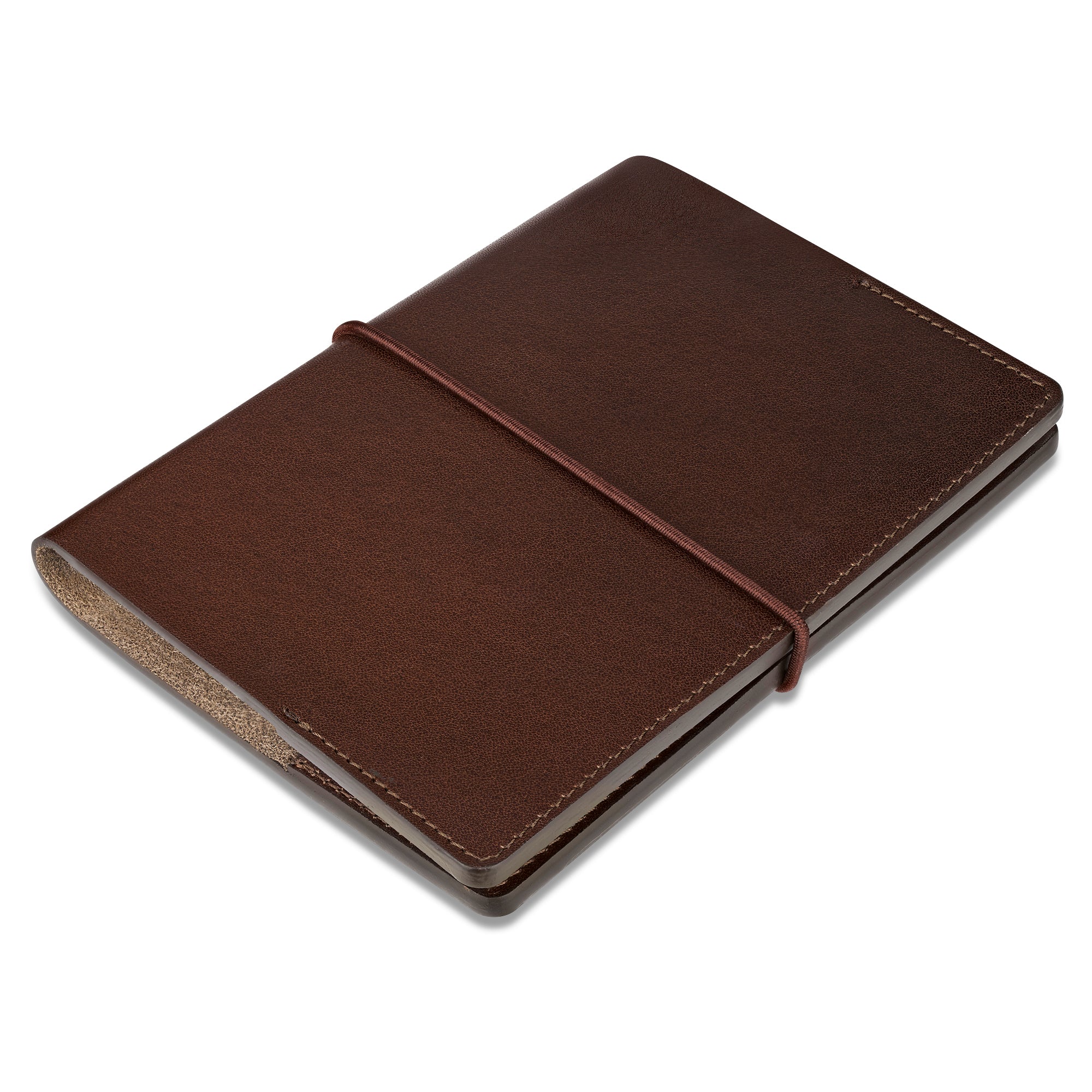 DIN A6 Leder Notizbuch „Helmut“ in Dunkelbraun