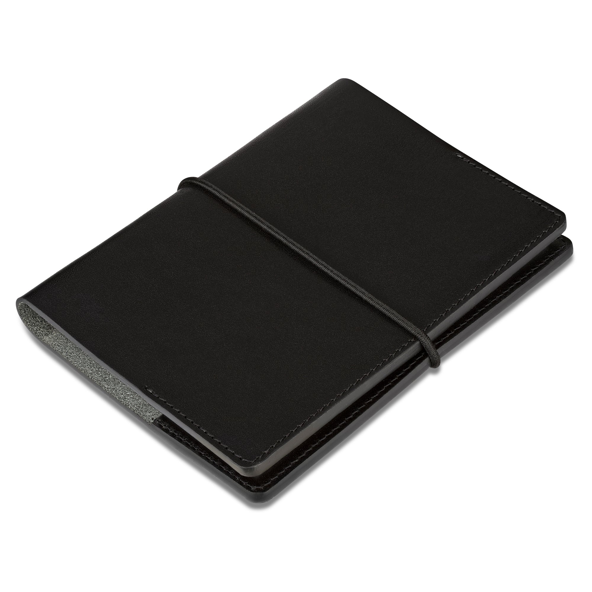 DIN A6 Leder Notizbuch „Helmut“ in Schwarz