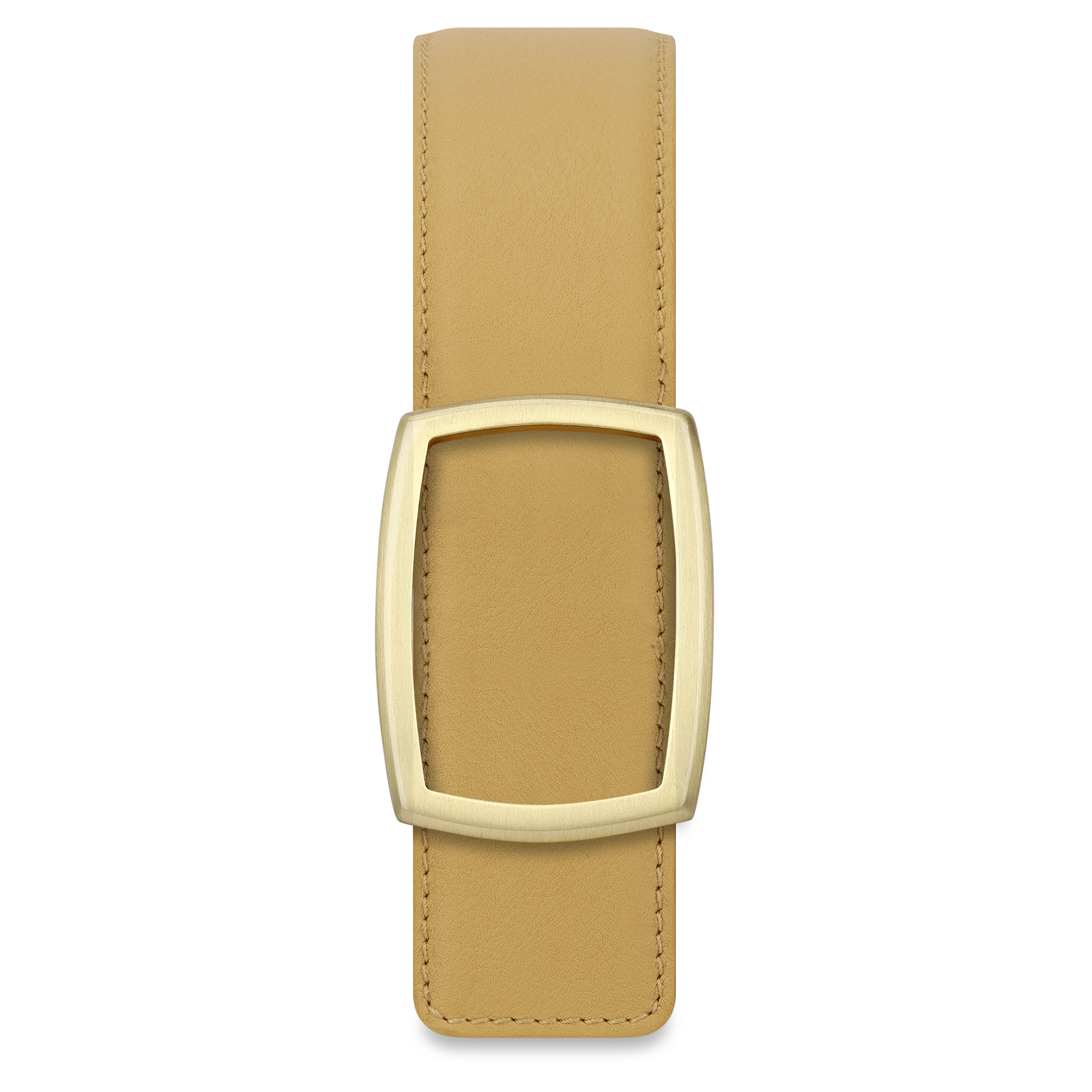 Edler Damen Ledergürtel „Lucia“ in Curry – 3,5 cm, besonders weiches & anschmiegsames Kalbleder