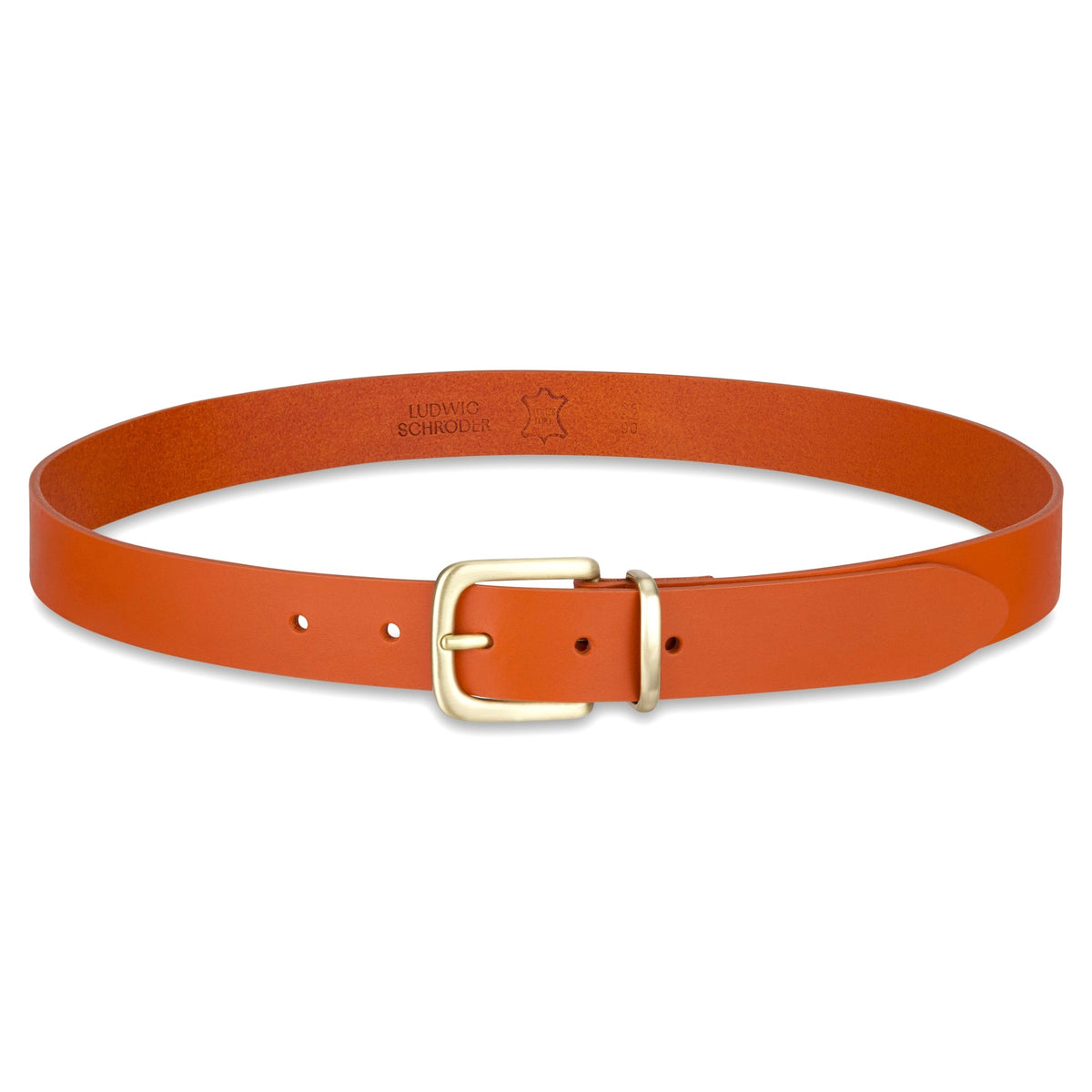 Eleganter 3cm Damengürtel „Alexandra" in Orange – Schmaler Gürtel mit goldener Schnalle und Schlaufe