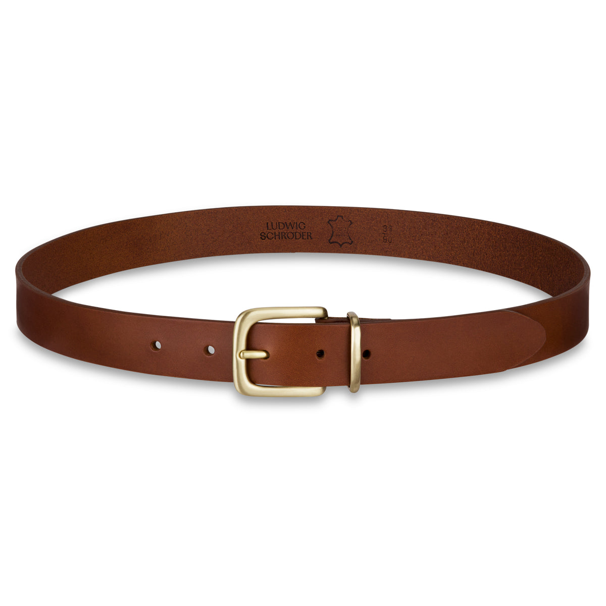 Eleganter 3cm Damengürtel „Alexandra" in Nussbraun – Schmaler Gürtel mit goldener Schnalle und Schlaufe