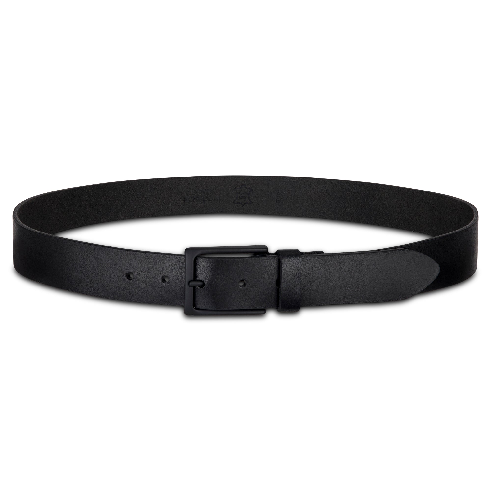 FULL BLACK EDITION: Vielseitiger Herrengürtel „Vincent Jr.“ in Schwarz – 3,5 cm, schwarze Schnalle