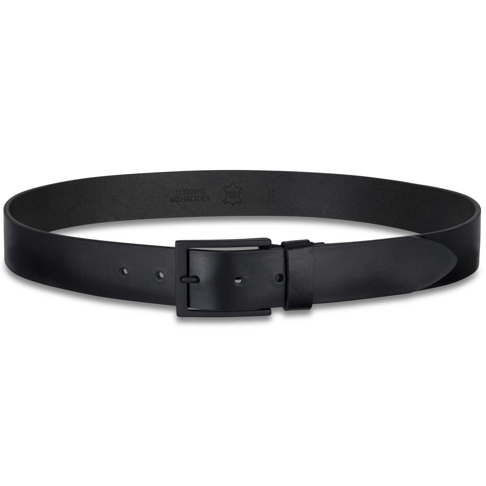 FULL BLACK EDITION: Herren Jeansgürtel „Vincent“ in Schwarz – 4 cm, schwarze Schnalle