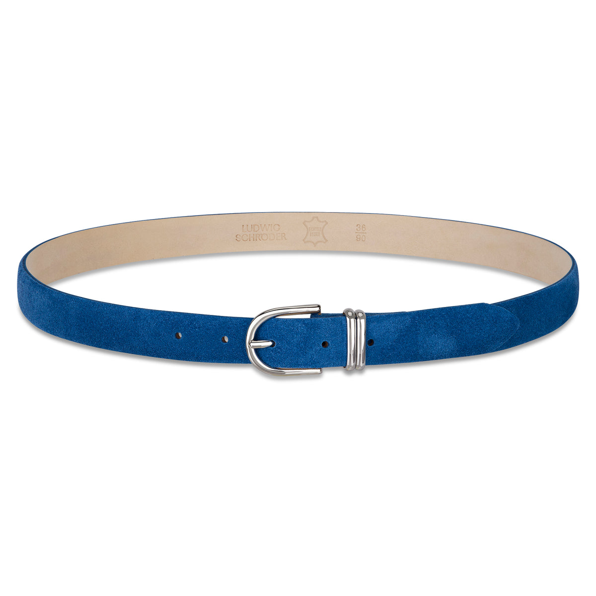 Damen Wildledergürtel „Leni" in Blau – 2,5 cm, hochwertiges Veloursleder