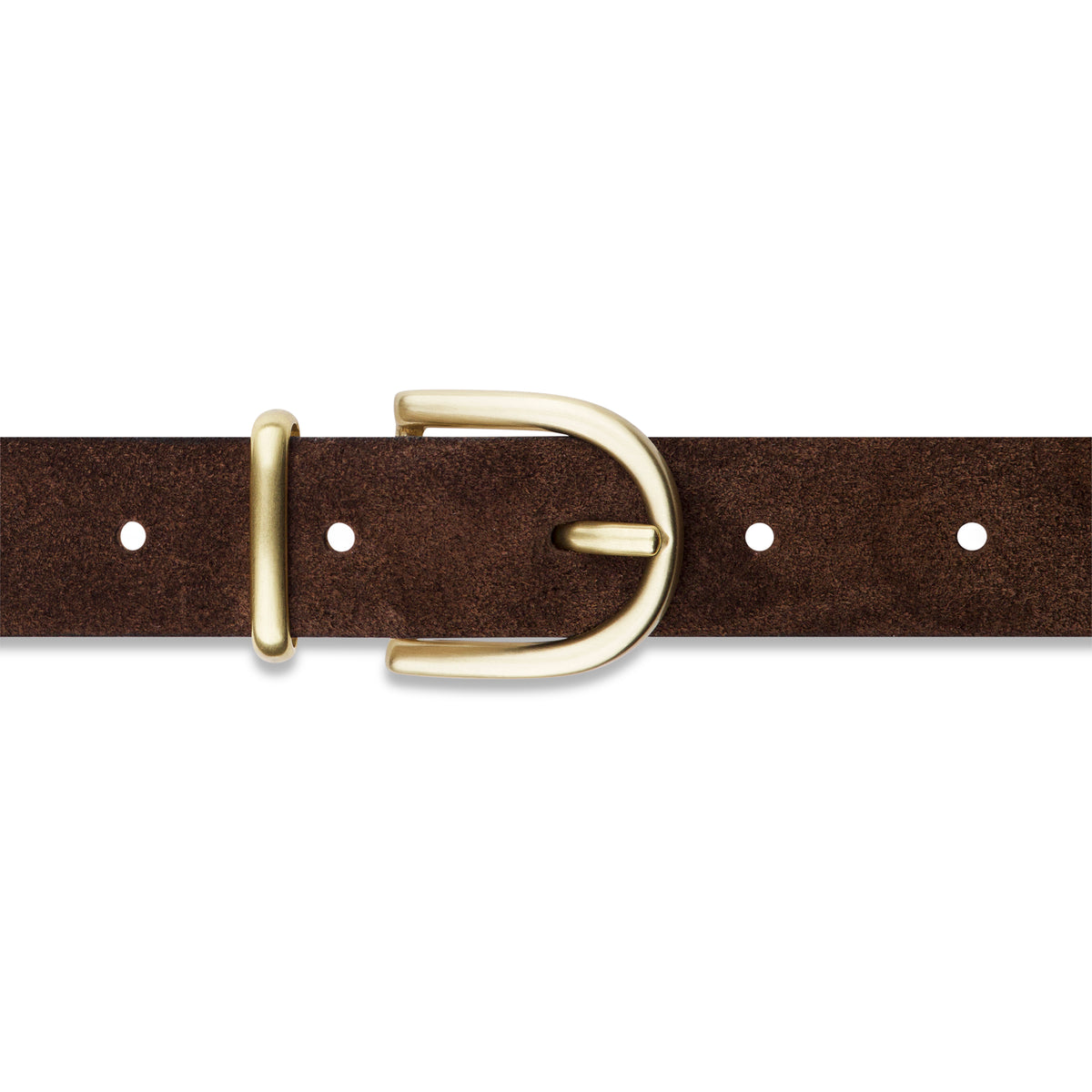 Damen Wildledergürtel „Leni" in Dunkelbraun – 2,5 cm, hochwertiges Veloursleder