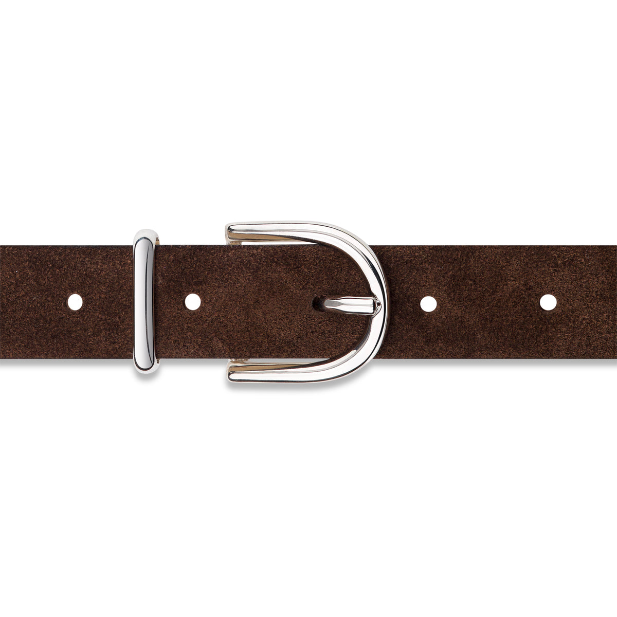 Damen Wildledergürtel „Leni" in Dunkelbraun – 2,5 cm, hochwertiges Veloursleder