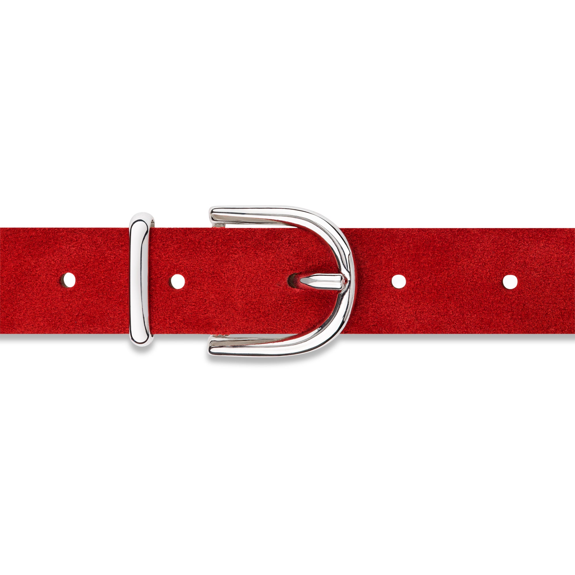Damen Wildledergürtel „Leni" in Rot – 2,5 cm, hochwertiges Veloursleder