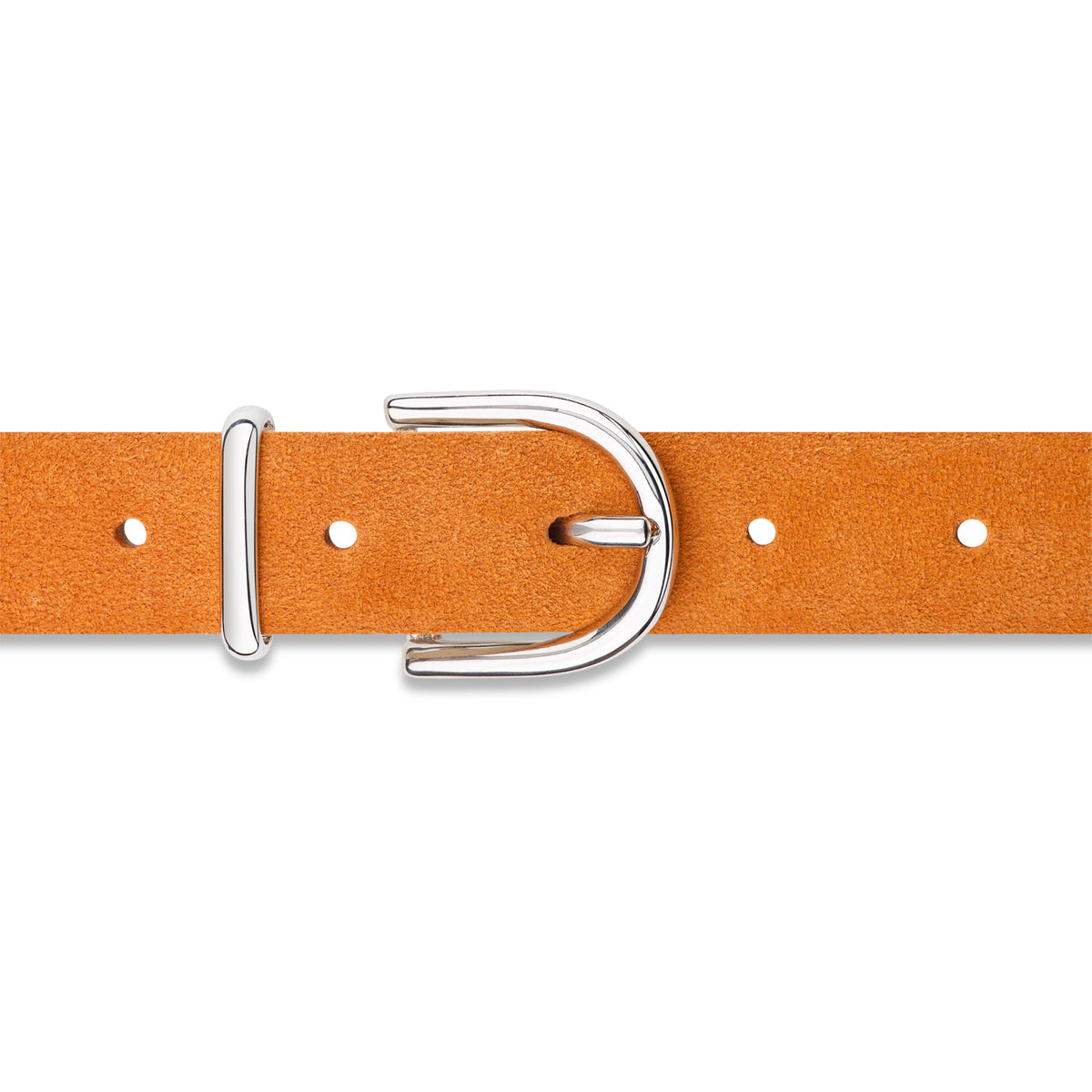 Damen Wildledergürtel „Leni" in Orange – 2,5 cm, hochwertiges Veloursleder