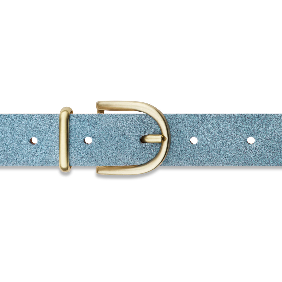 Damen Wildledergürtel „Leni" in Hellblau – 2,5 cm, hochwertiges Veloursleder