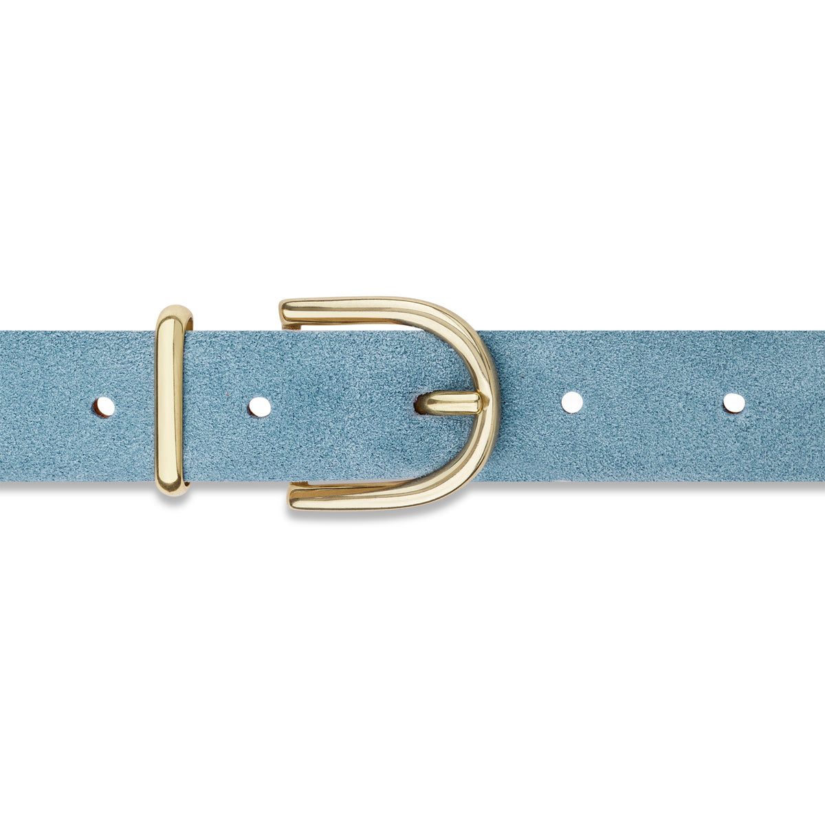 Damen Wildledergürtel „Leni" in Hellblau – 2,5 cm, hochwertiges Veloursleder