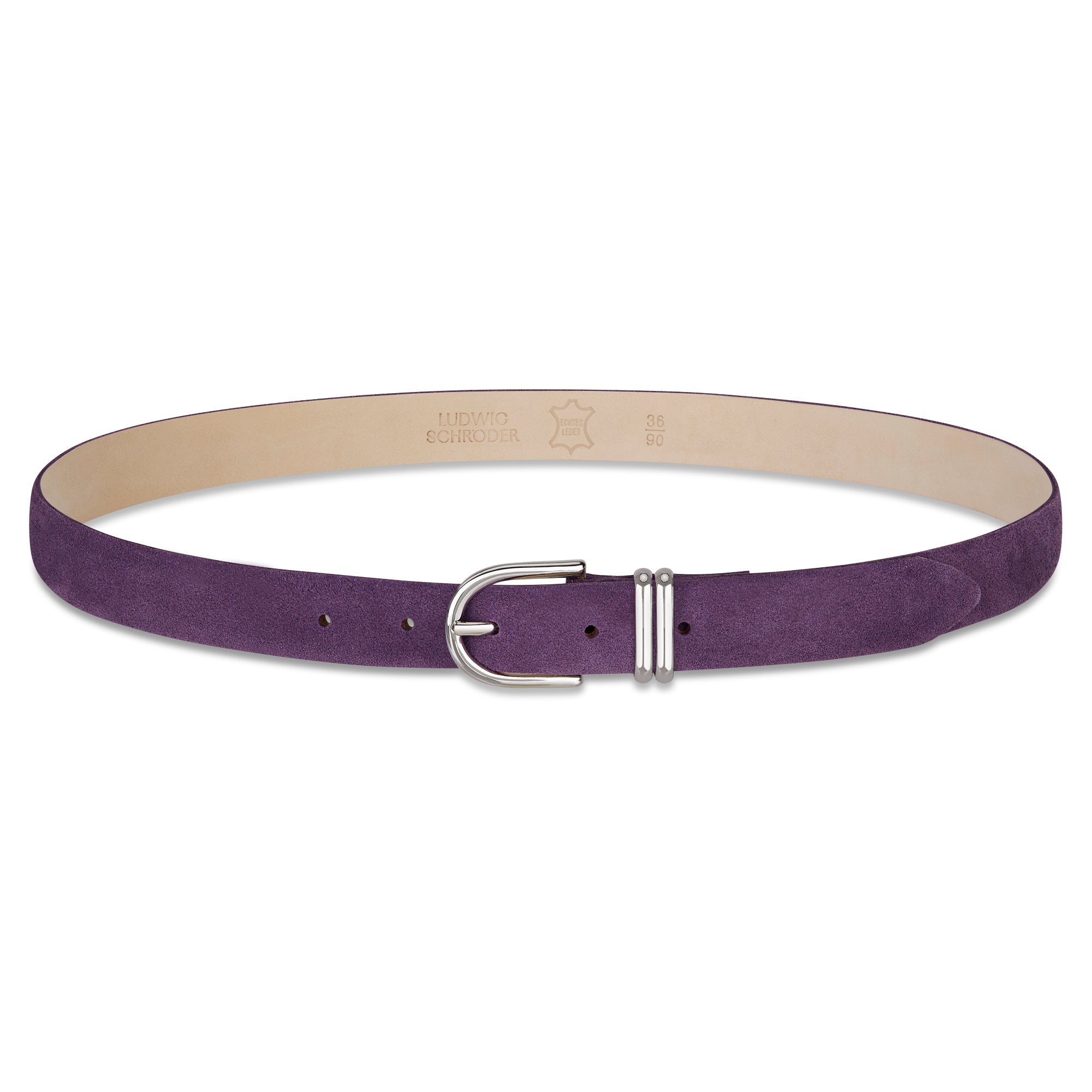 Damen Wildledergürtel „Leni" in Lila – 2,5 cm, hochwertiges Veloursleder