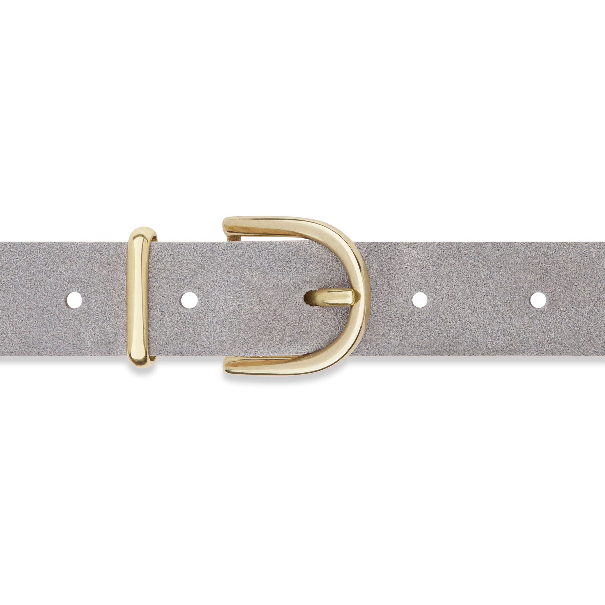 Damen Wildledergürtel „Leni" in Hellgrau – 2,5 cm, hochwertiges Veloursleder