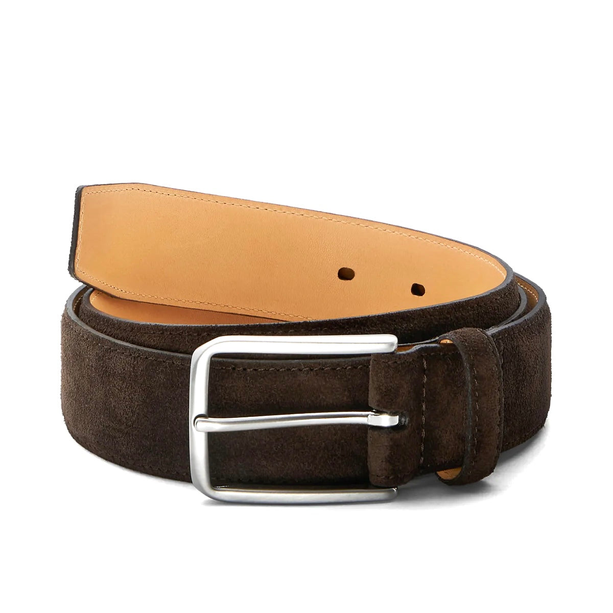 Herren Wildledergürtel „Giovanni“ in Dunkelbraun – 3,5 cm, hochwertiges Veloursleder