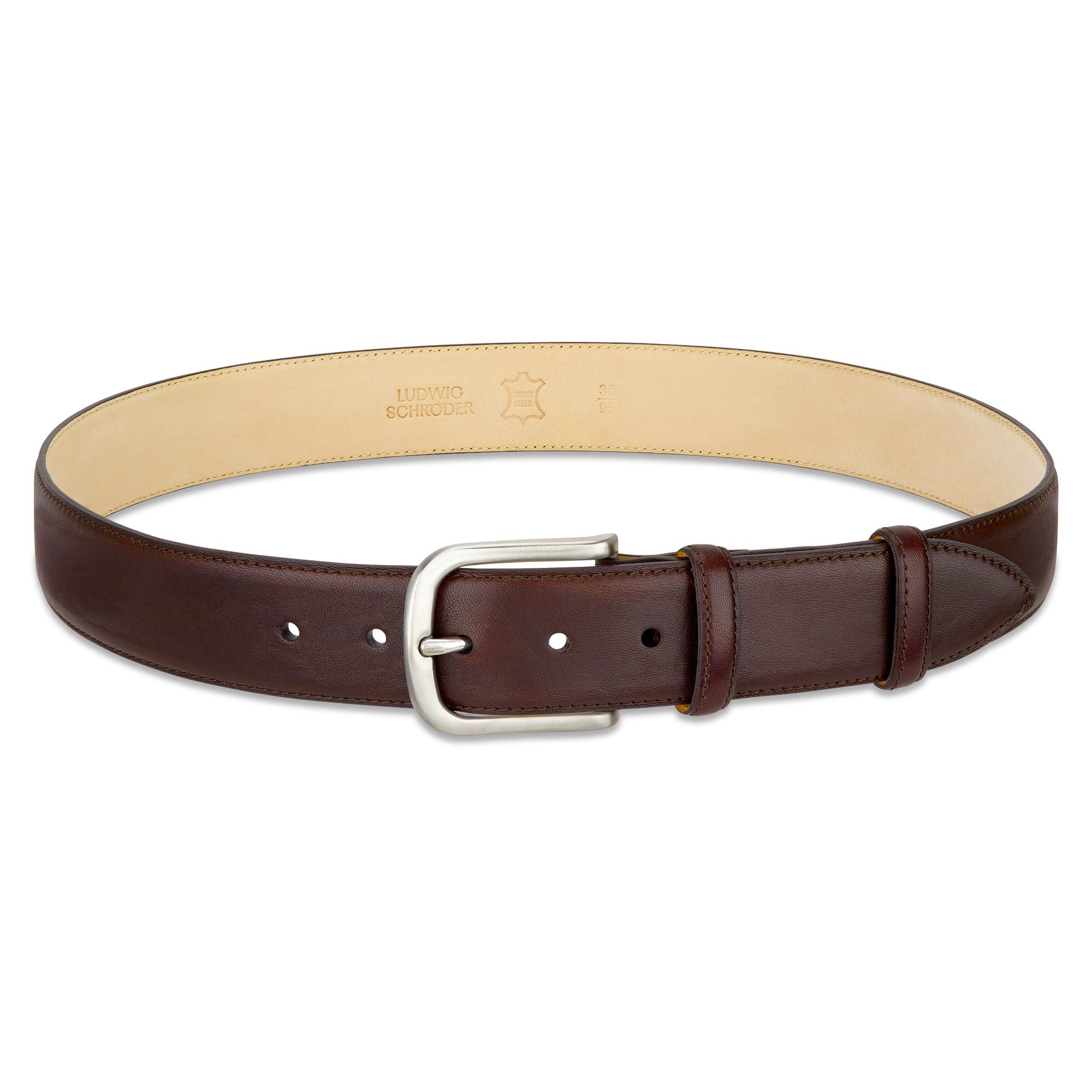 Echt Leder Gürtel für Herren in Braun mit Edelstahlschnalle